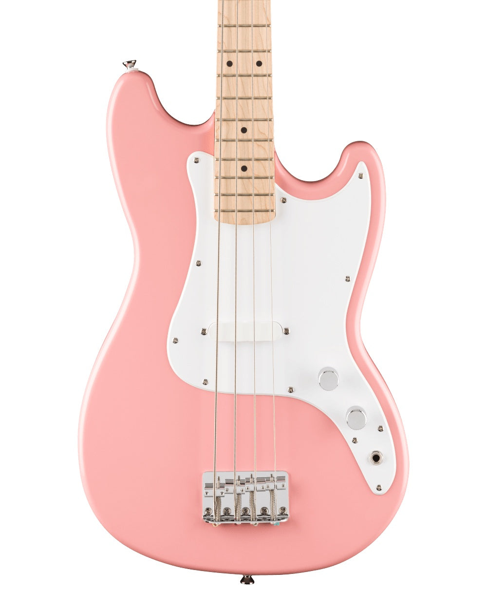 Squier FSR Sonic Bronco Bass (Maple Fingerboard, White Pickguard, Shell Pink)