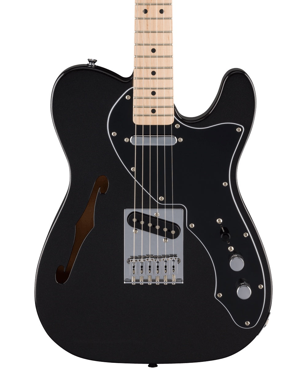 Squier FSR Affinity Telecaster Thinline (Maple Neck, Black Pickguard, Matte Black)