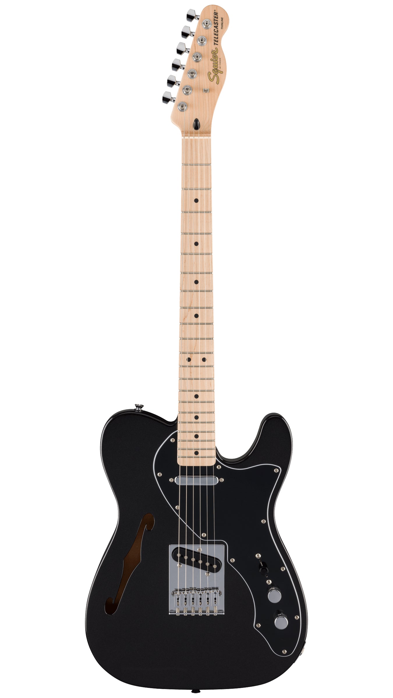 Squier FSR Affinity Telecaster Thinline (Maple Neck, Black Pickguard, Matte Black)