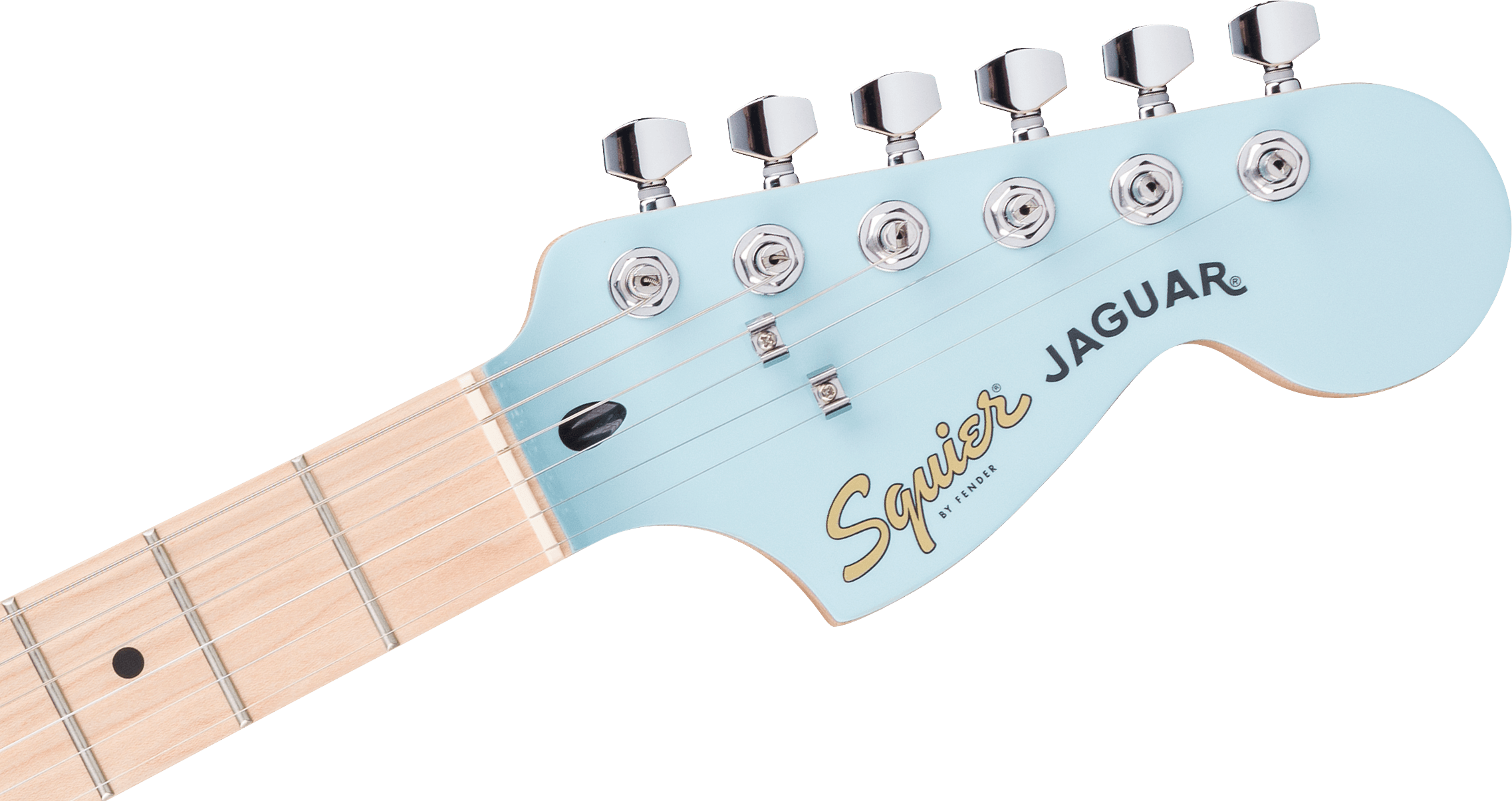 Squier FSR Affinity Jaguar (Maple Fingerboard, White Pickguard, Matching Headstock, Daphne Blue)