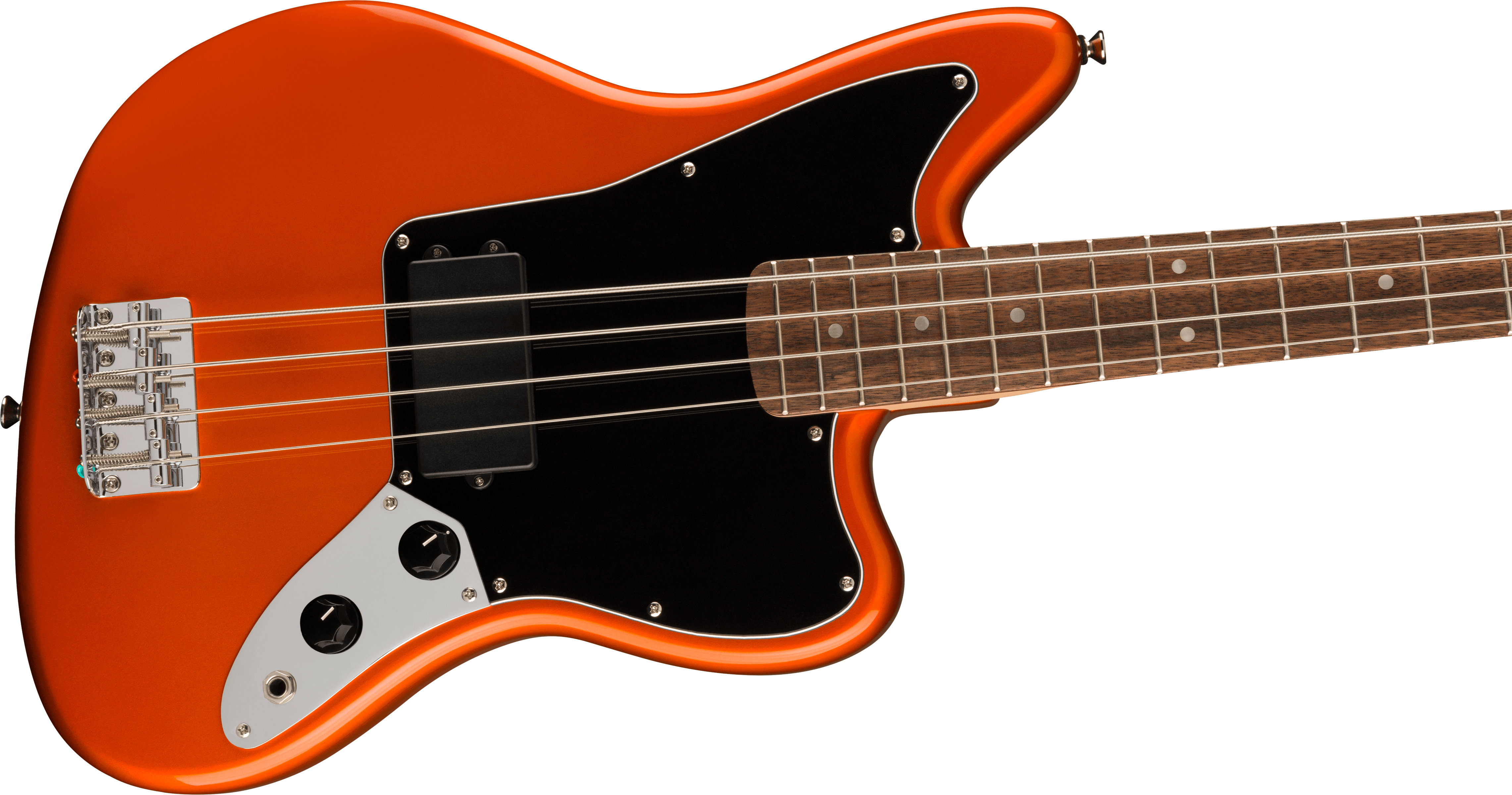 Squier FSR Affinity Series Jaguar Bass H (Laurel Fingerboard, Black Pickguard, Matching Headstock, Metallic Orange)