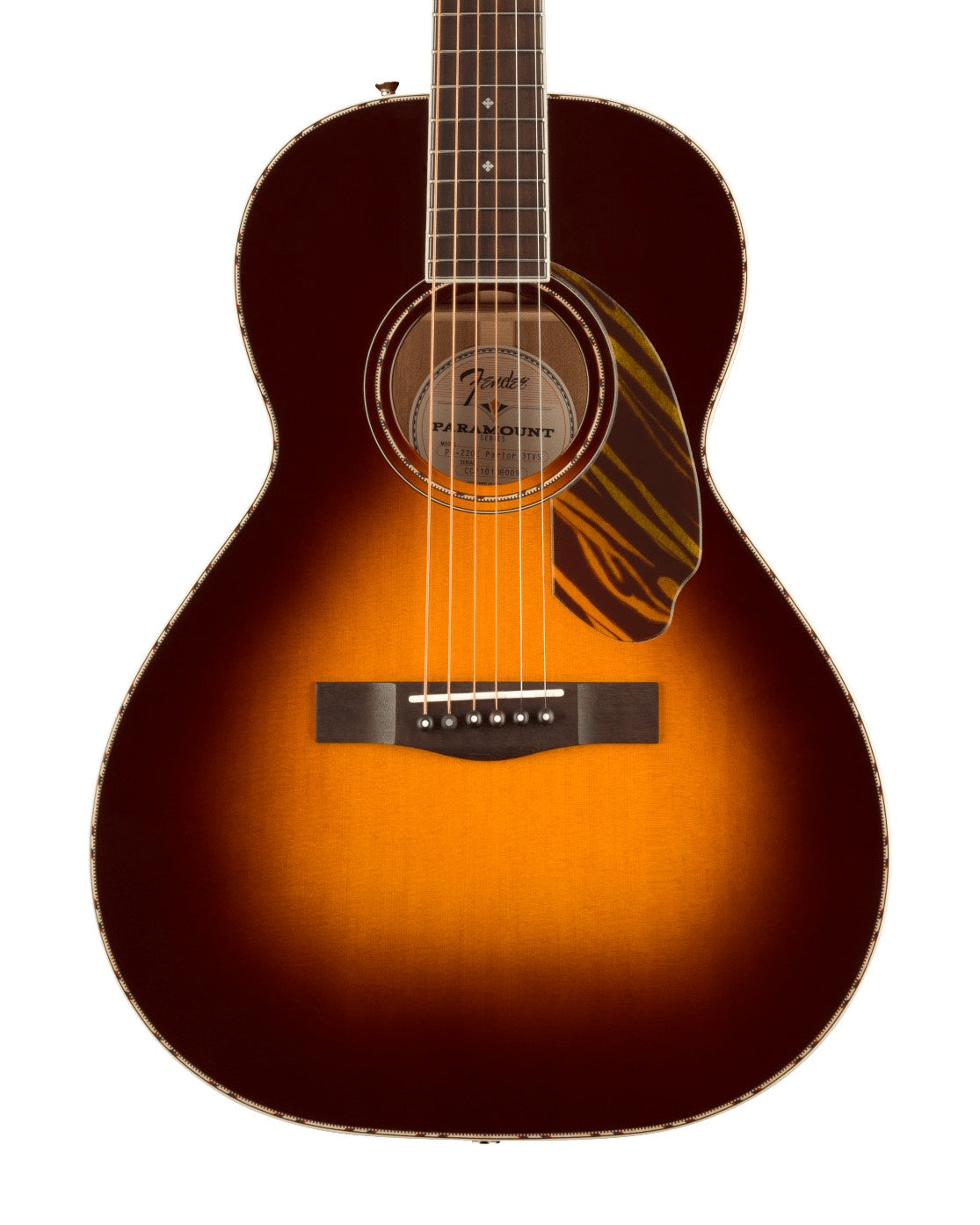 Fender PS-220E Parlor Guitar (inc. Case, Ovangkol Fingerboard, 3-Color Vintage Sunburst)