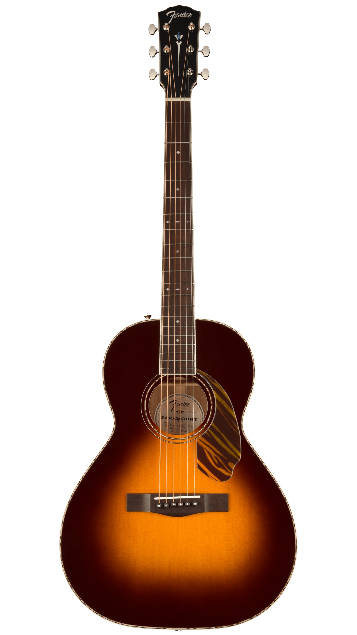 Fender PS-220E Parlor Guitar (inc. Case, Ovangkol Fingerboard, 3-Color Vintage Sunburst)