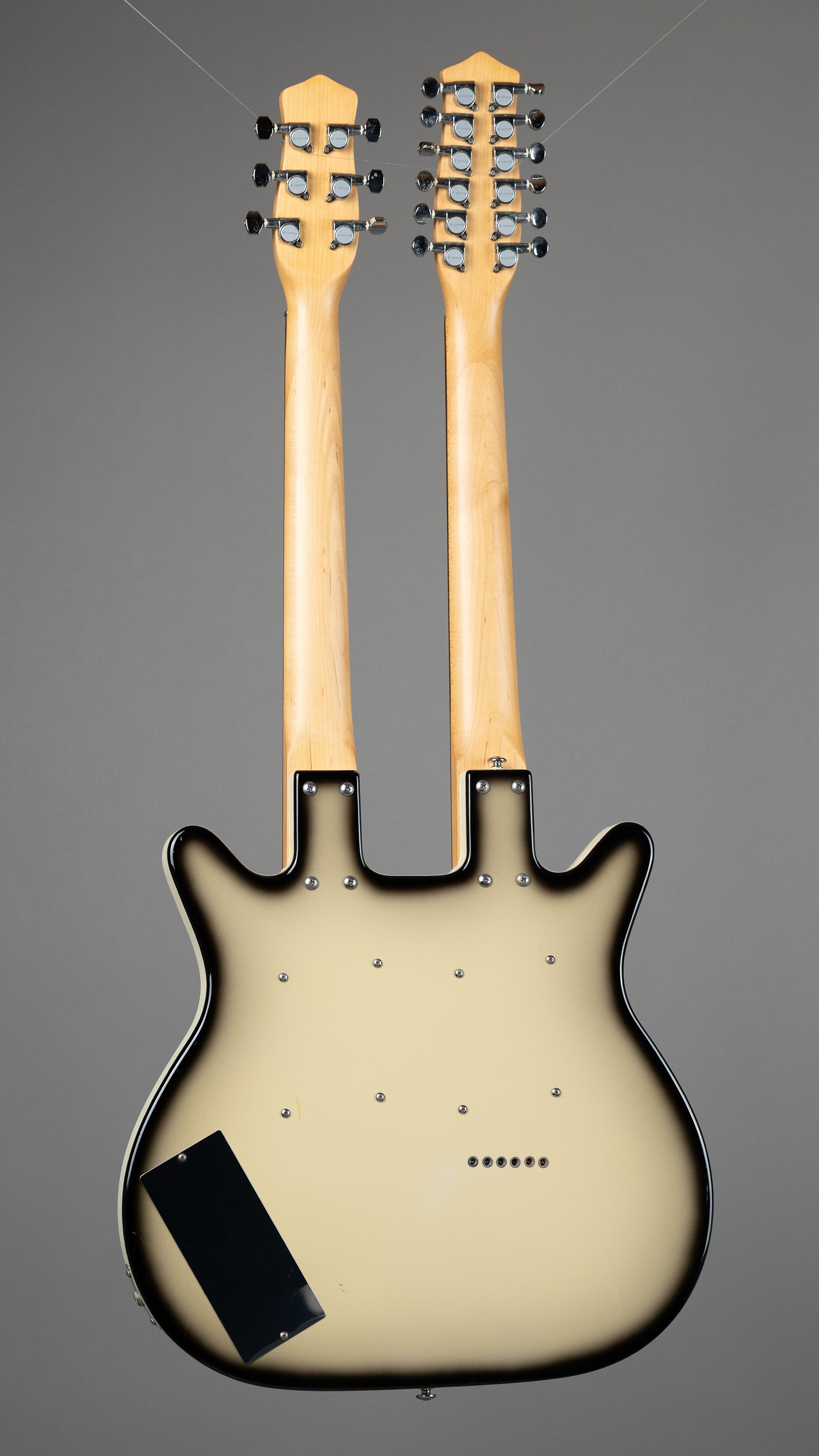 c1990s Danelectro 6/12 Double Neck (Korea, Greyburst, OGB)