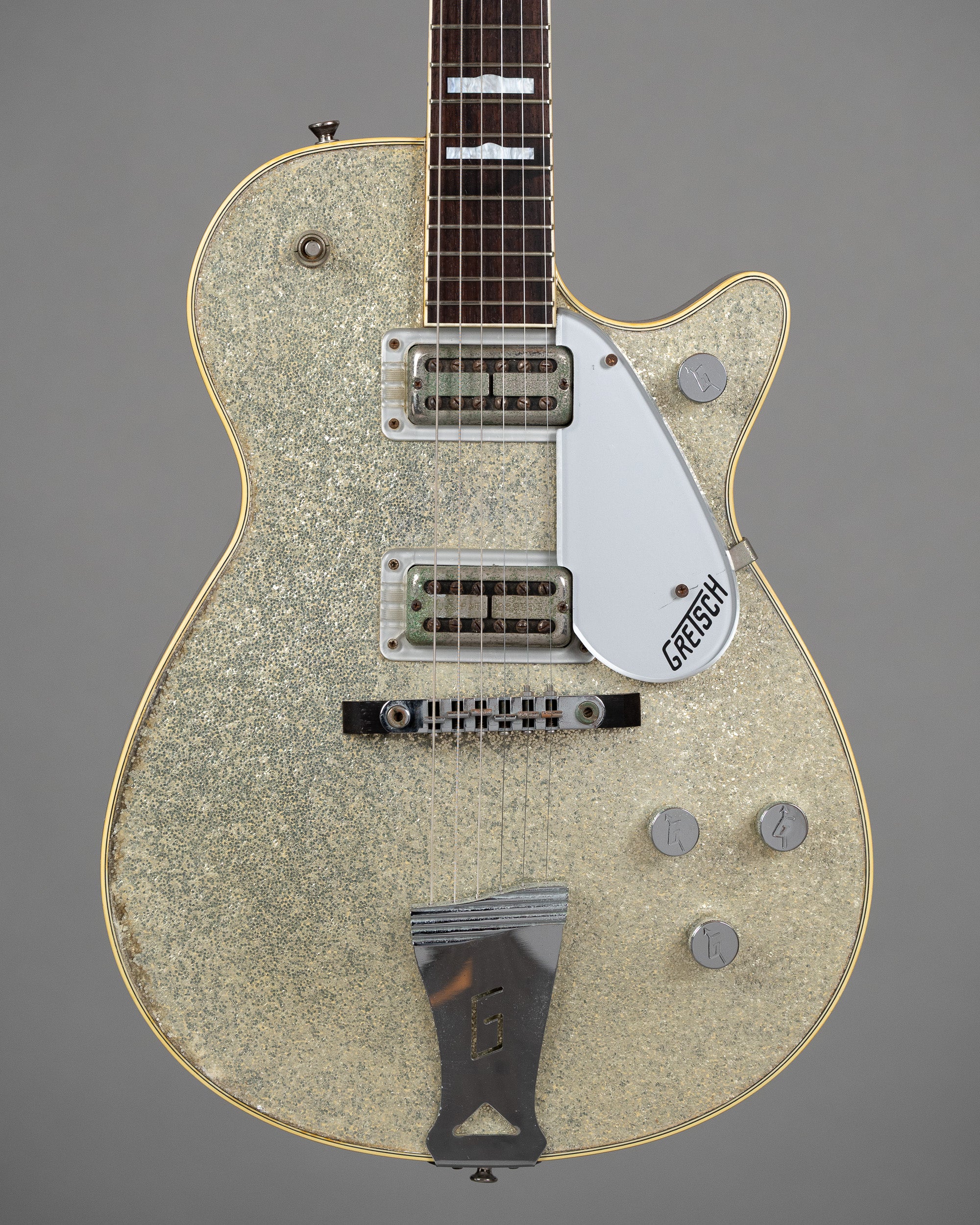 1990 Gretsch G6129 Sparkle Jet (Japan, Silver Sparkle, OHSC)