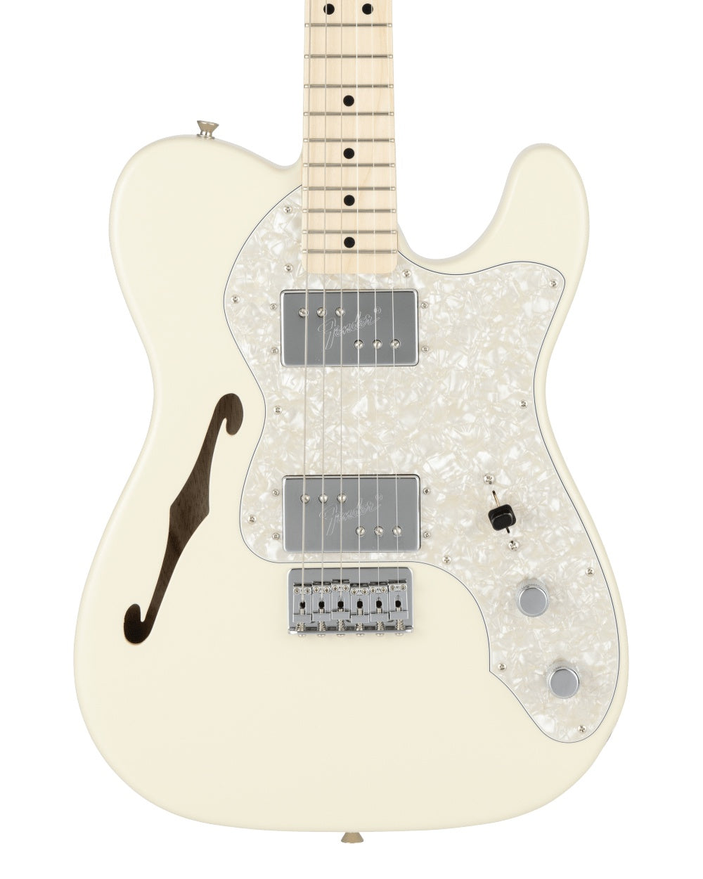 Fender Made in Japan Traditional 70s Telecaster Thinline (Maple Fingerboard, Olympic White)