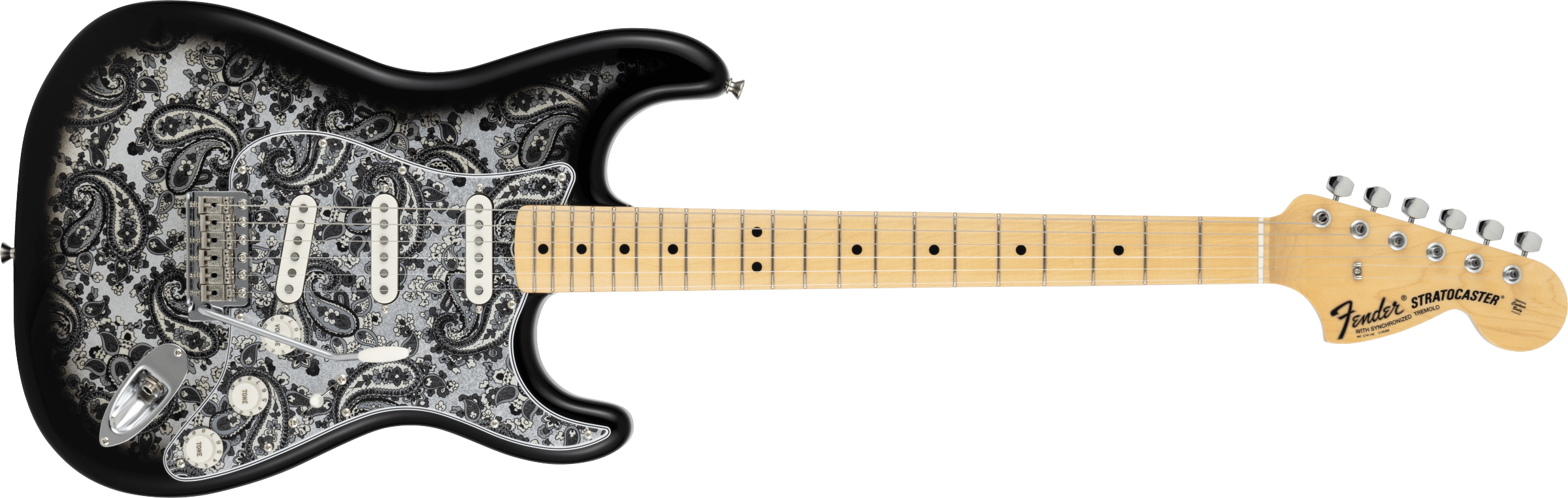 Fender Made in Japan Limited Stratocaster, Maple Fingerboard, Black Paisley