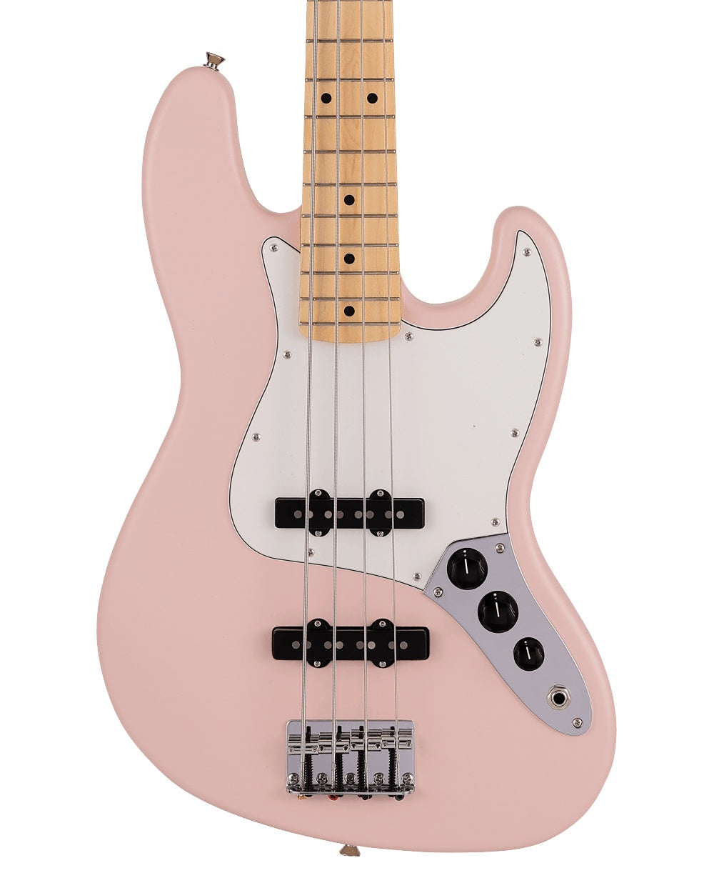 Fender Made in Japan Junior Collection Jazz Bass (Maple Fingerboard, Satin Shell Pink)