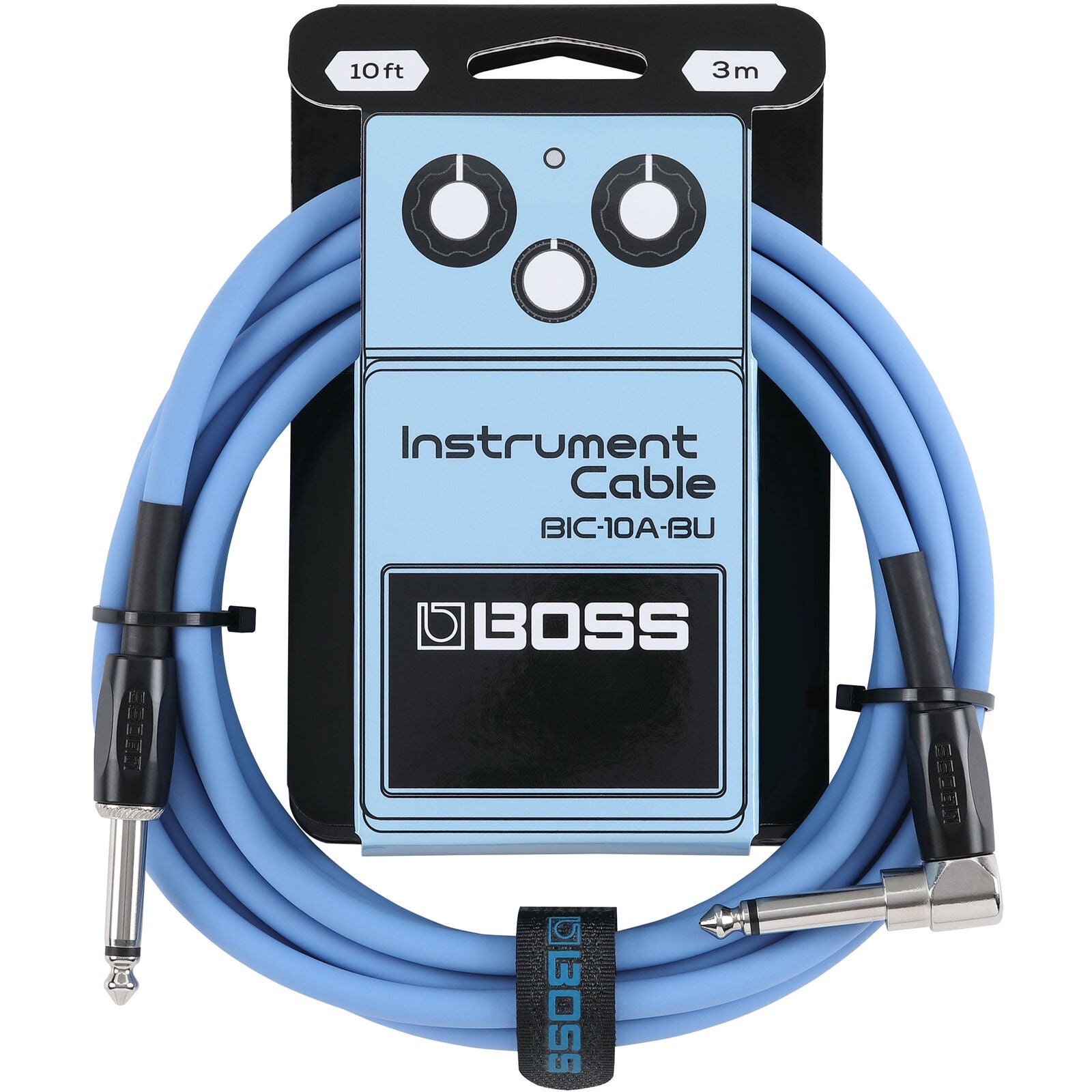 BOSS 10ft Instrument Cable RA/Straight (Blue)