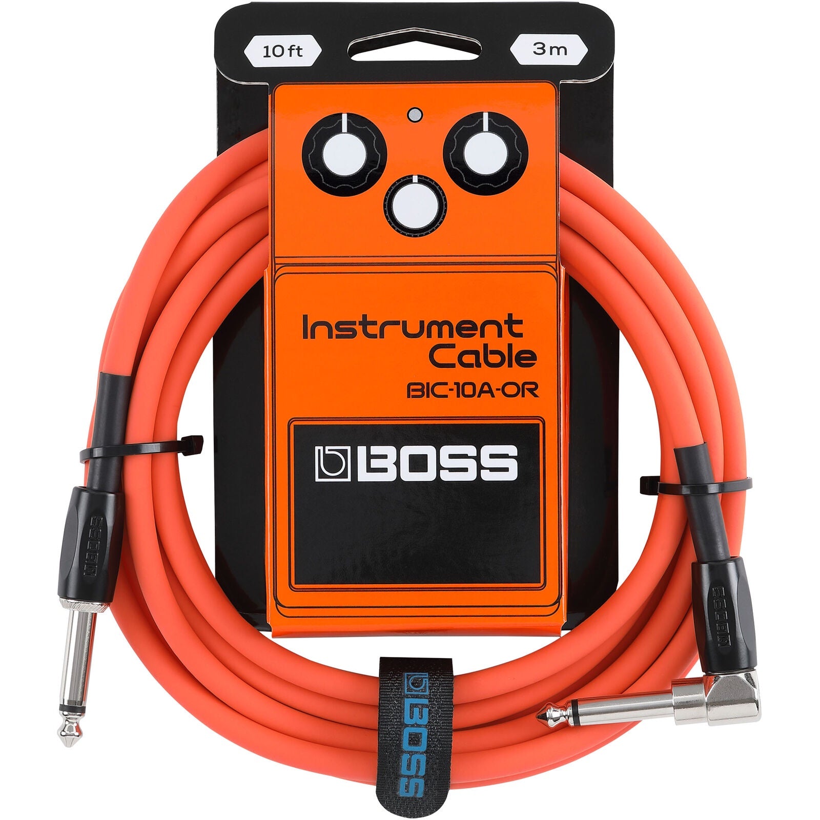 BOSS 10ft Instrument Cable RA/Straight (Orange)