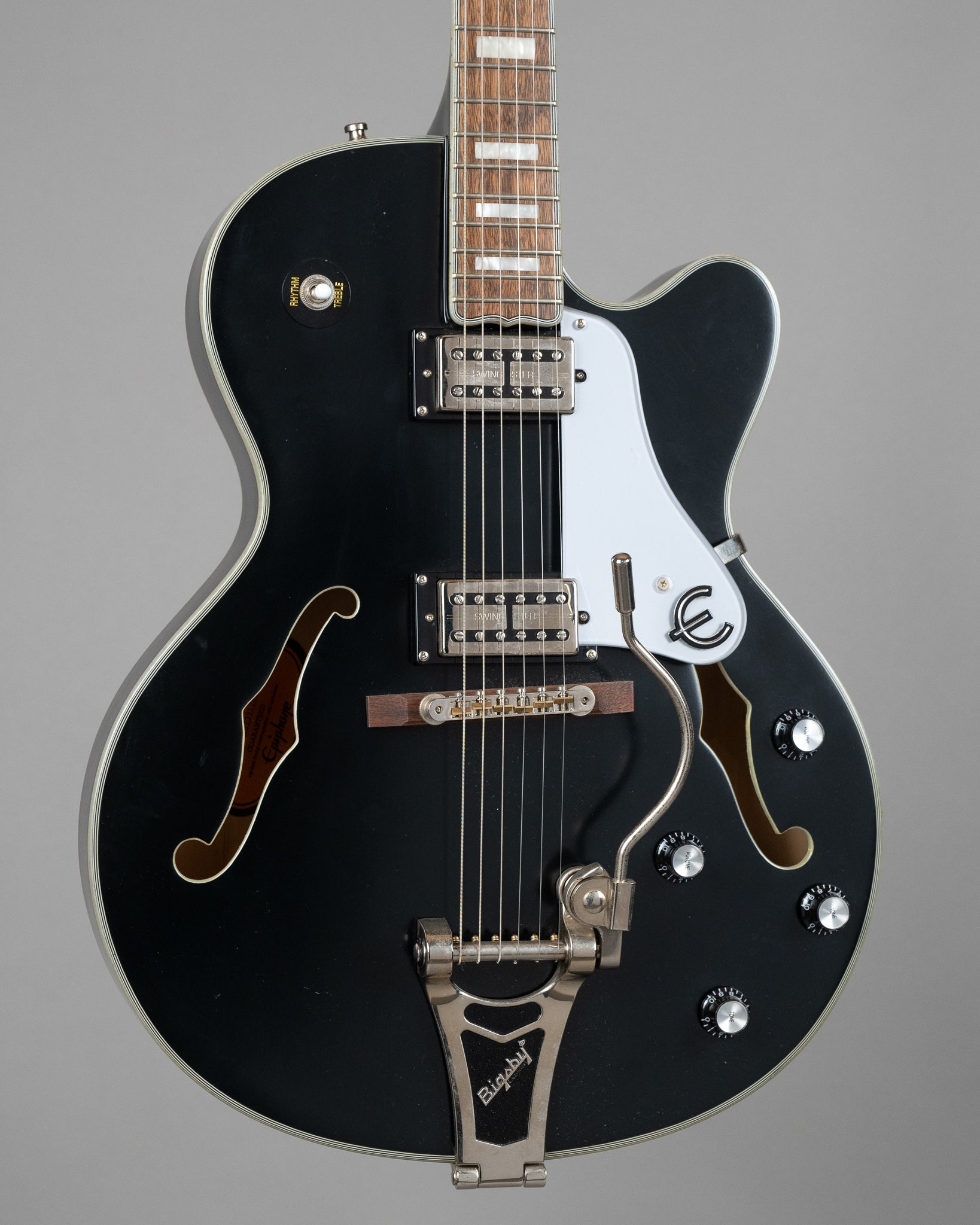 2020 Epiphone Emperor Swingster (Indonesia, Black Aged Gloss, Bag)