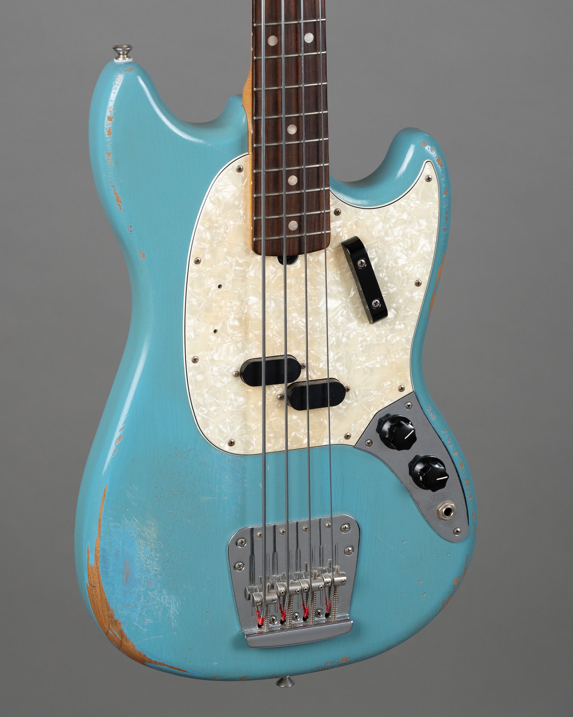 2018 Fender JMJ Road Worn Mustang Bass (Mexico, Faded Daphne Blue, Gig Bag)