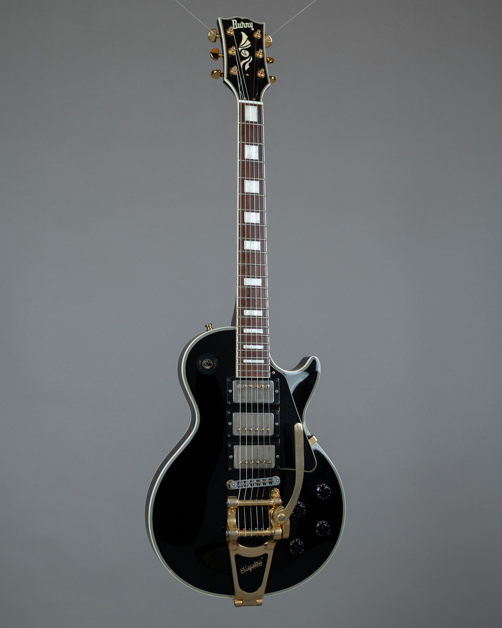 2009 Burny RLC-75 Les Paul Custom (China, Black, Bigsby)