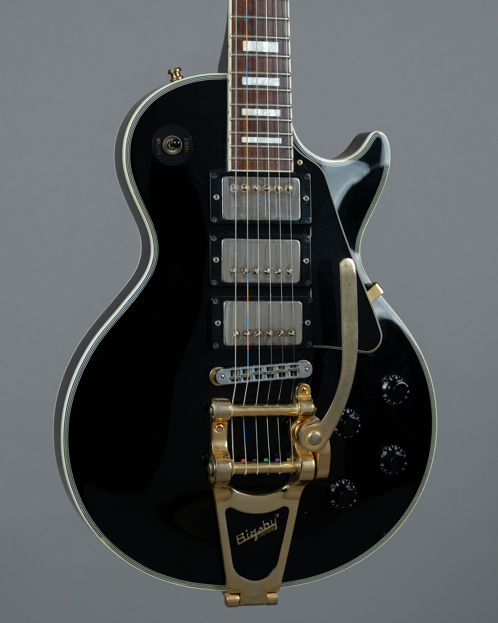 2009 Burny RLC-75 Les Paul Custom (China, Black, Bigsby)