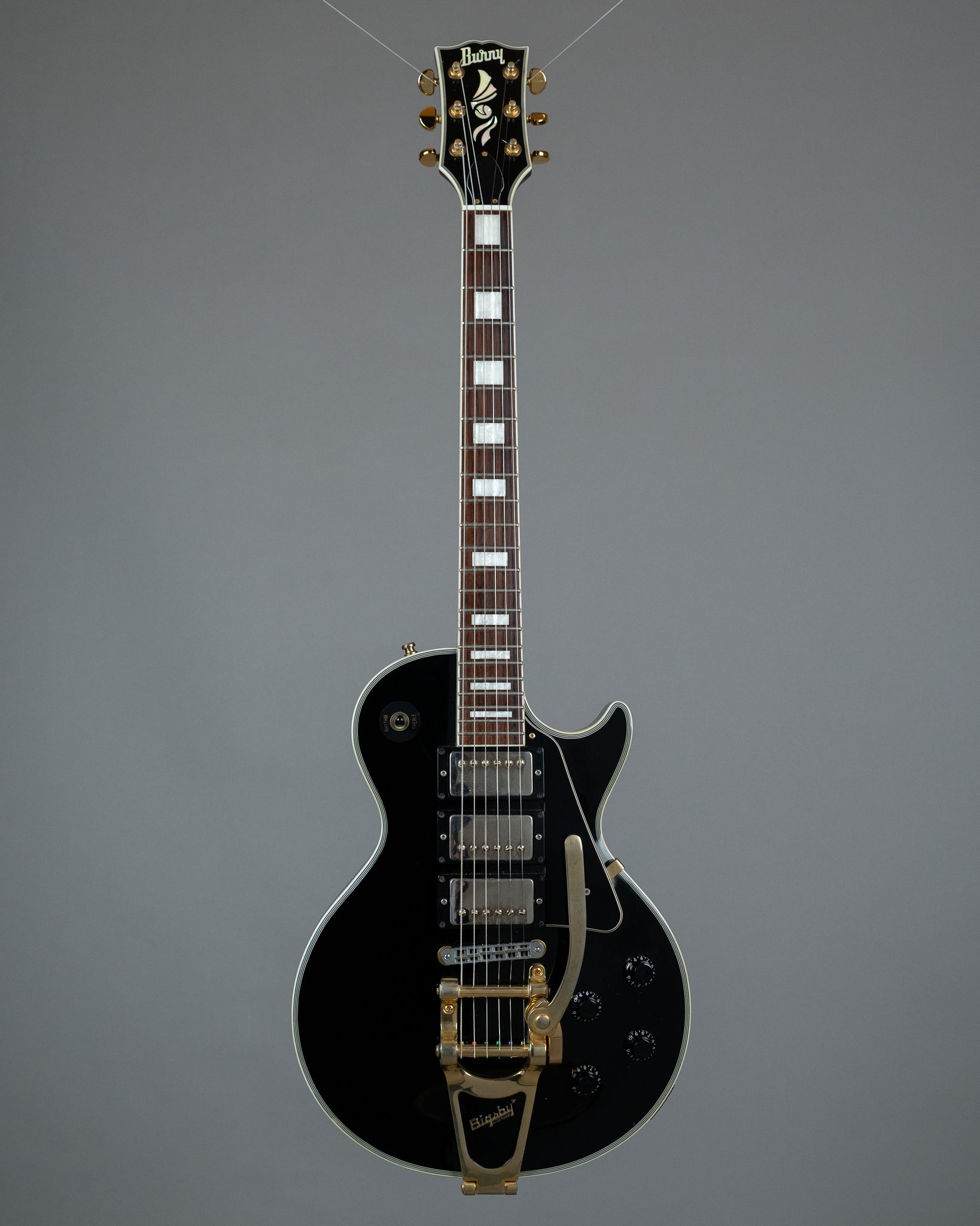 2009 Burny RLC-75 Les Paul Custom (China, Black, Bigsby)
