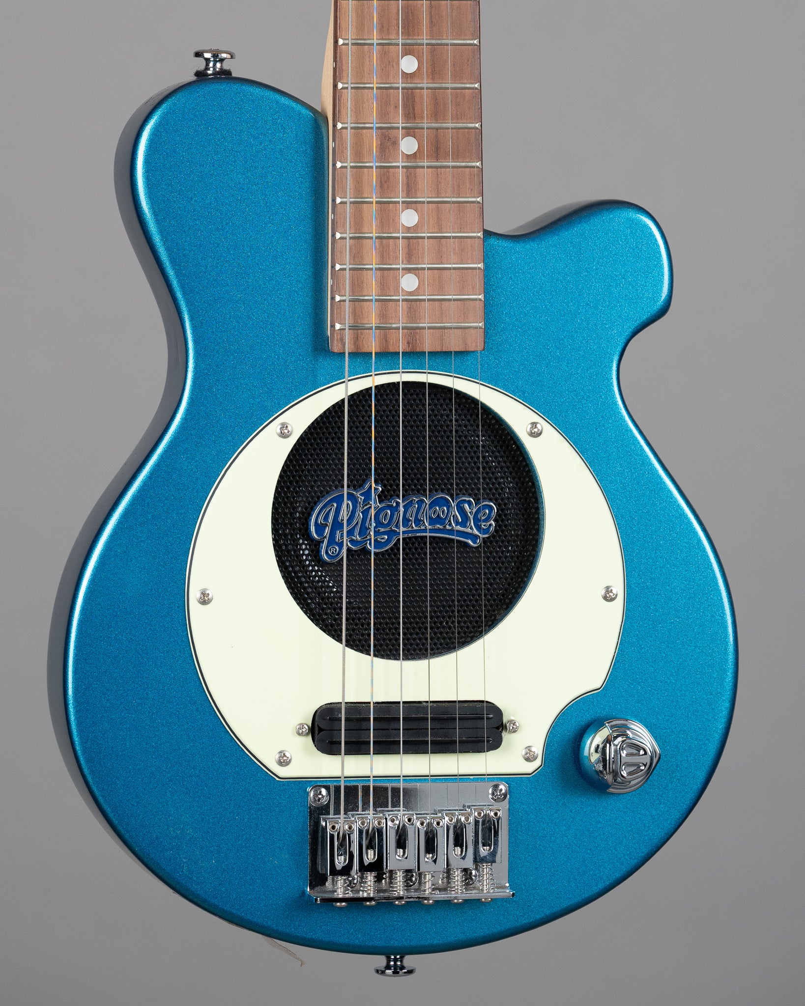 c2020s Pignose PGG-200 MBL Travel Guitar (China, Metallic Blue, OGB)