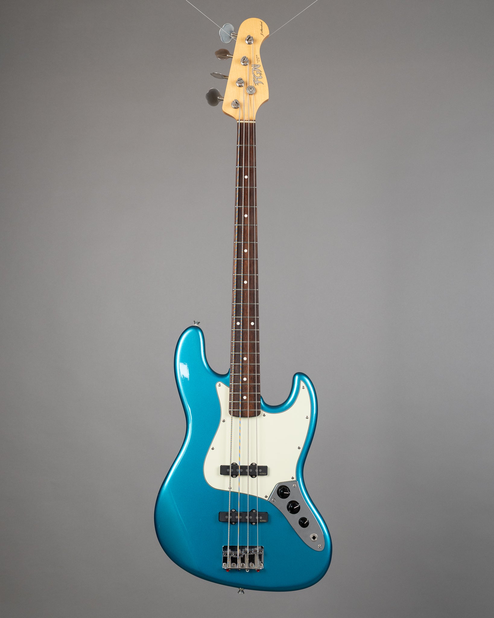 c2013 FGN J Standard 'Jazz Bass' (Japan, Lake Placid Blue, EMG Pickups)