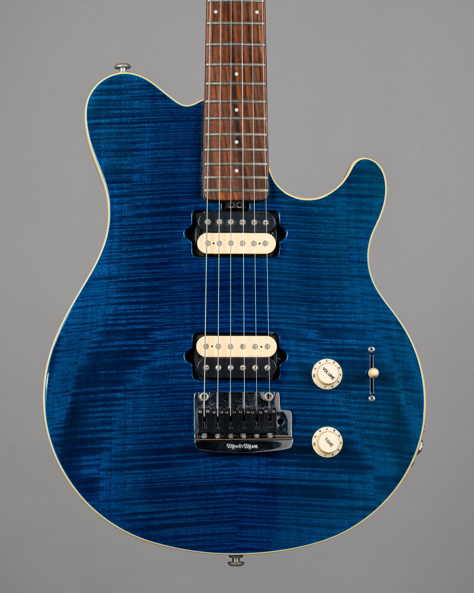 2009 Ernie Ball Music Man Axis Super Sport HH (USA, Transparent Blue, OHSC) #G48117