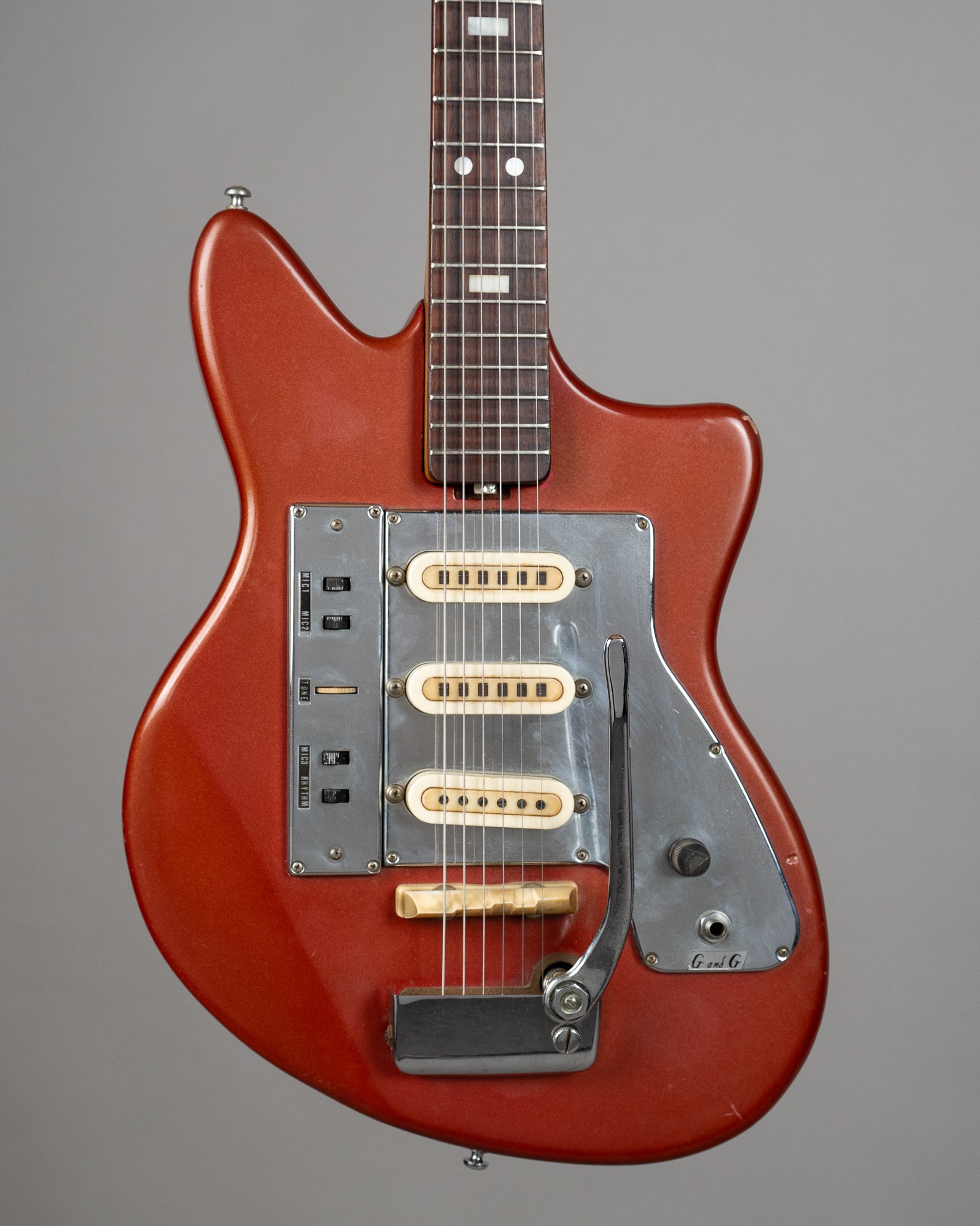 c1965 Guyatone LG-130T (Japan, Cherry Pink, OHSC)