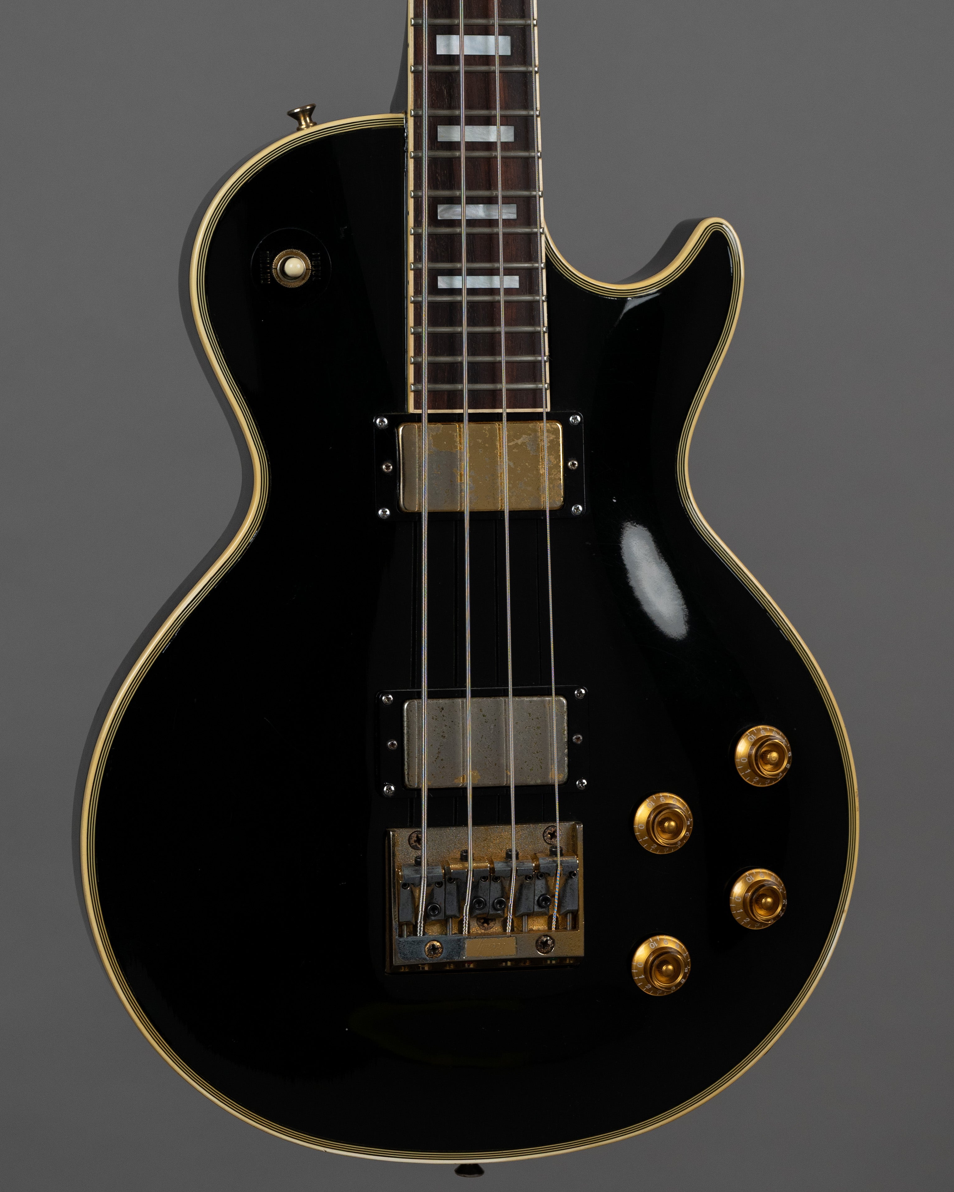 c1992 Greco EGB-100 Les Paul Custom Bass (Japan, Black, TKL Case)