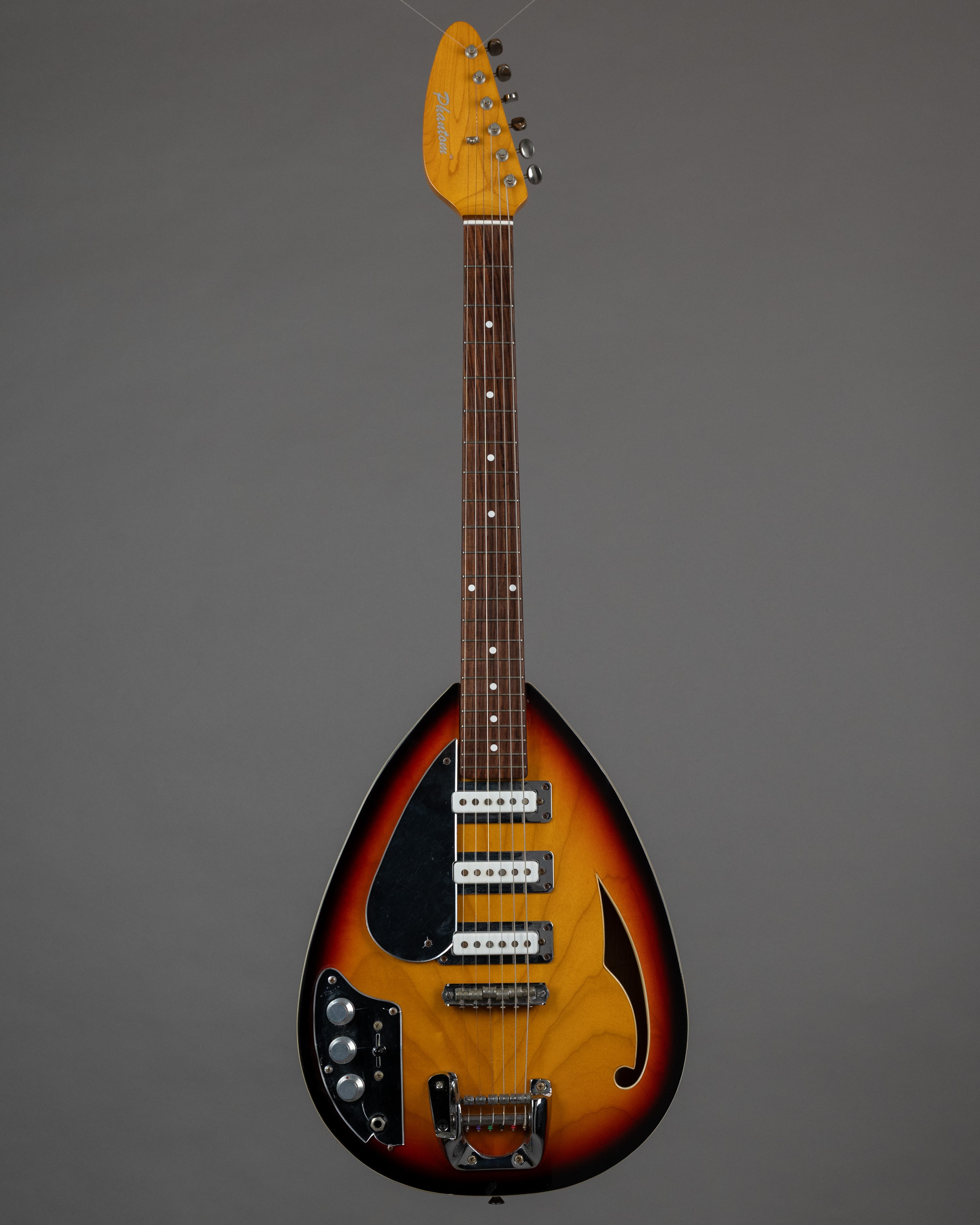 2016 Phantom Teardrop Hollowbody Left Handed (USA, Sunburst, OHSC)