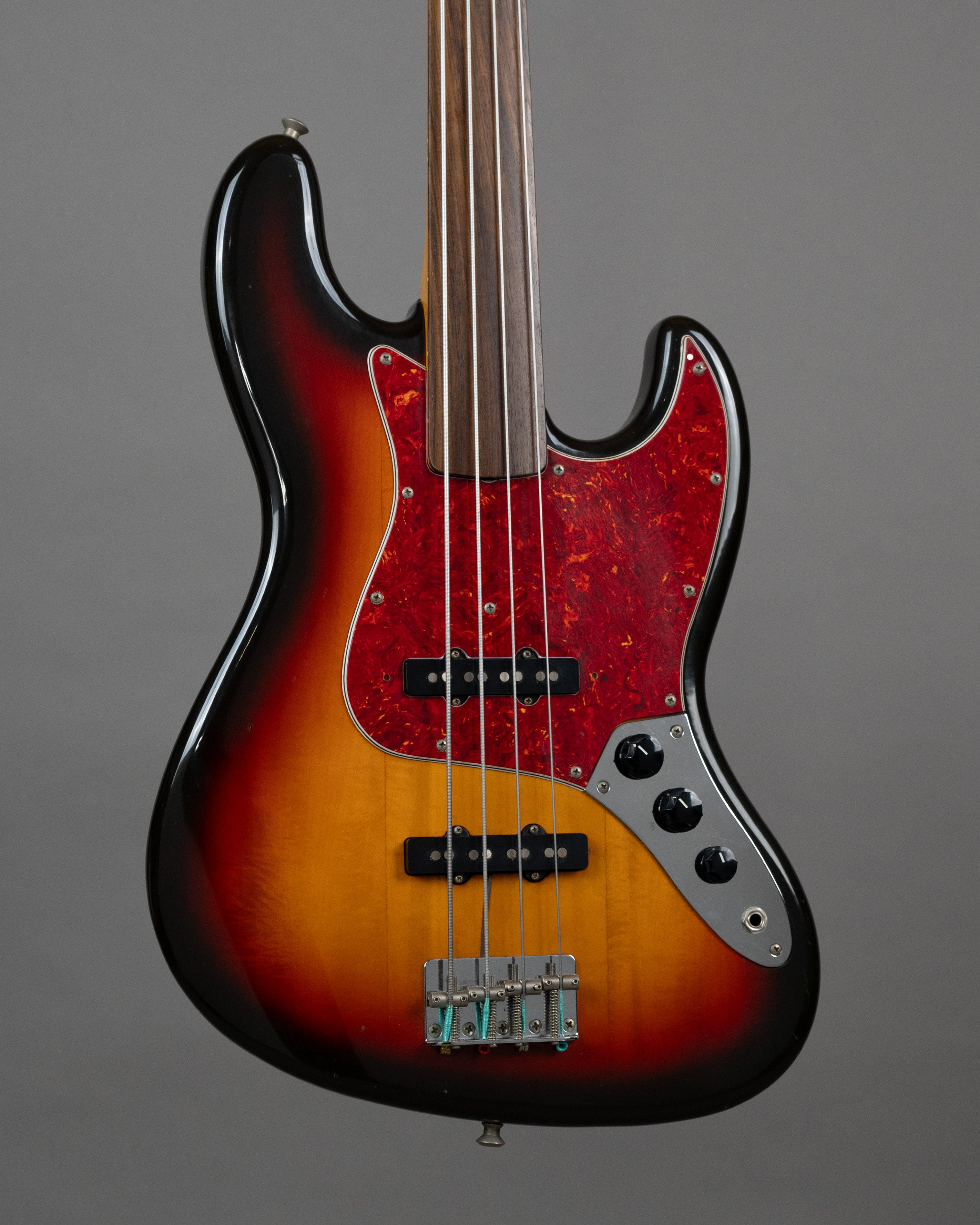 c1989 Fender JB62-60FL Unlined Fretless Jazz Bass (Japan, Sunburst)