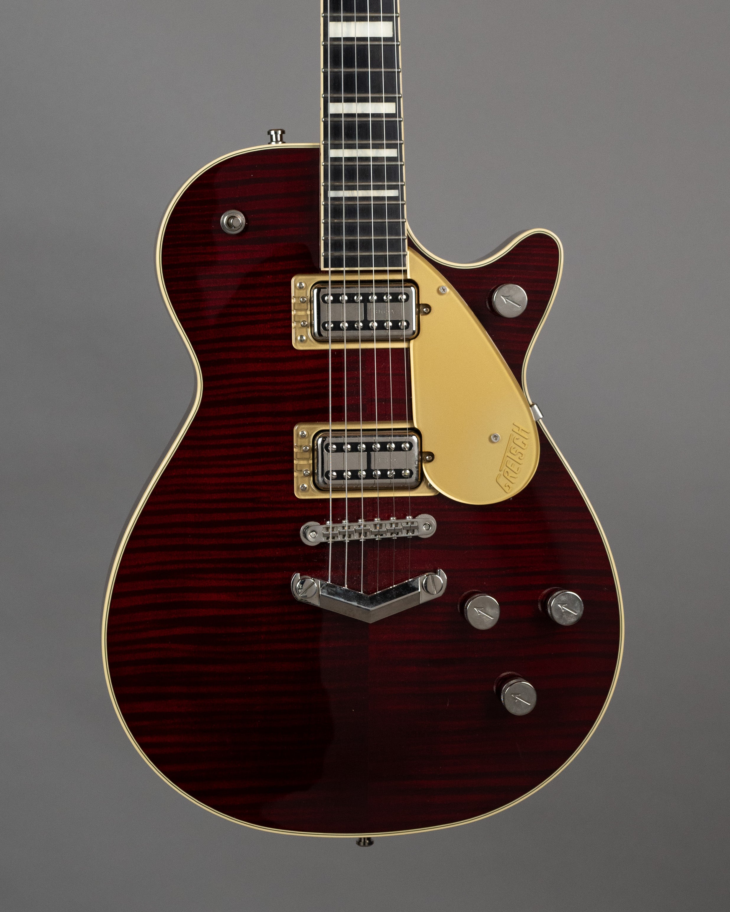 2020 Gretsch G6228FM Players Series Jet (Japan, Dark Cherry Stain, OHSC)