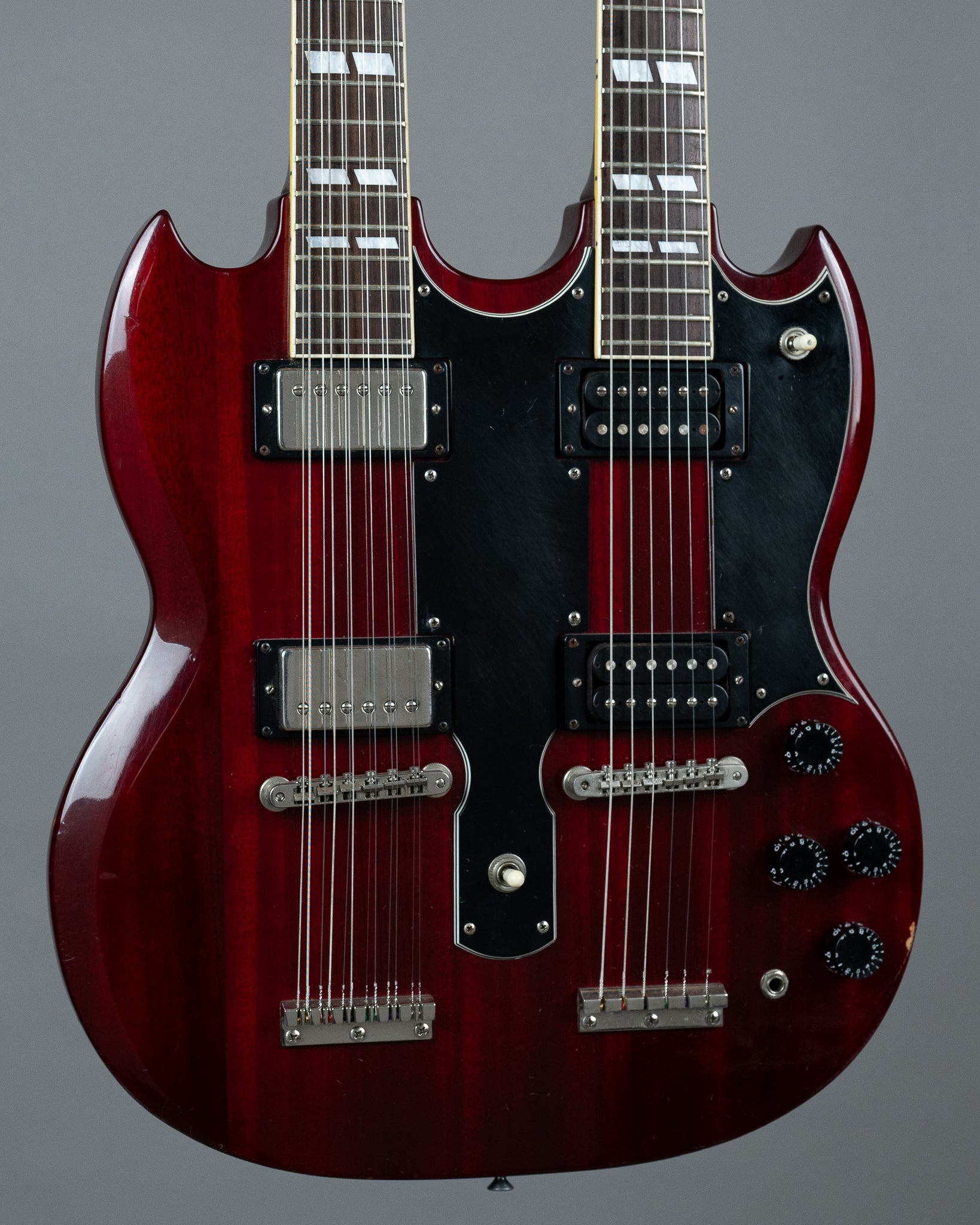 c1985 Burny SG-140JP 'EDS-1275' SG Double Neck (Japan, Cherry, OHSC)