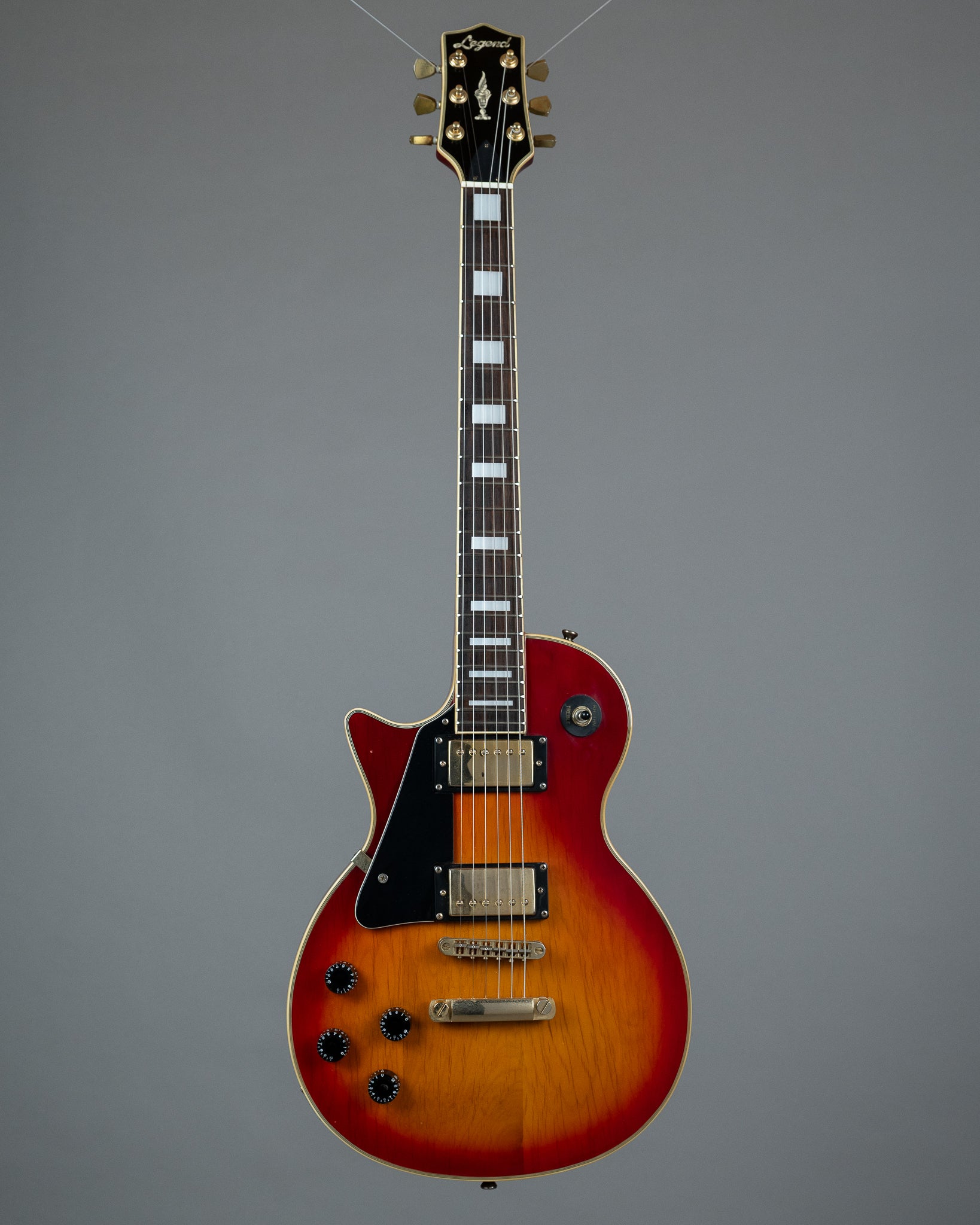 c1980s Legend LP Left Handed (Canada, Cherry Red, HSC)