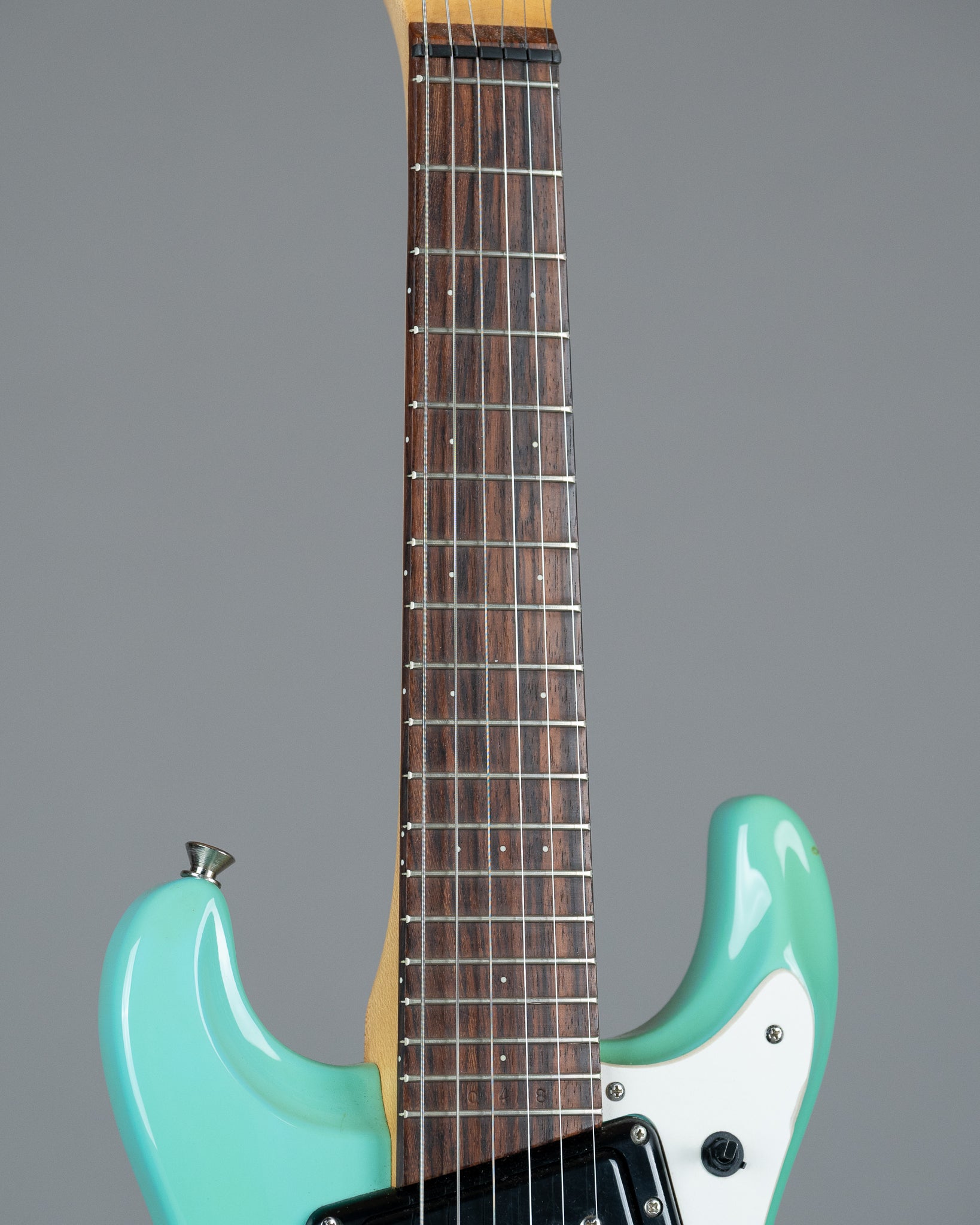 c1990s Mosrite Mini Electric Guitar (Japan, Seafoam Green, Gig Bag)