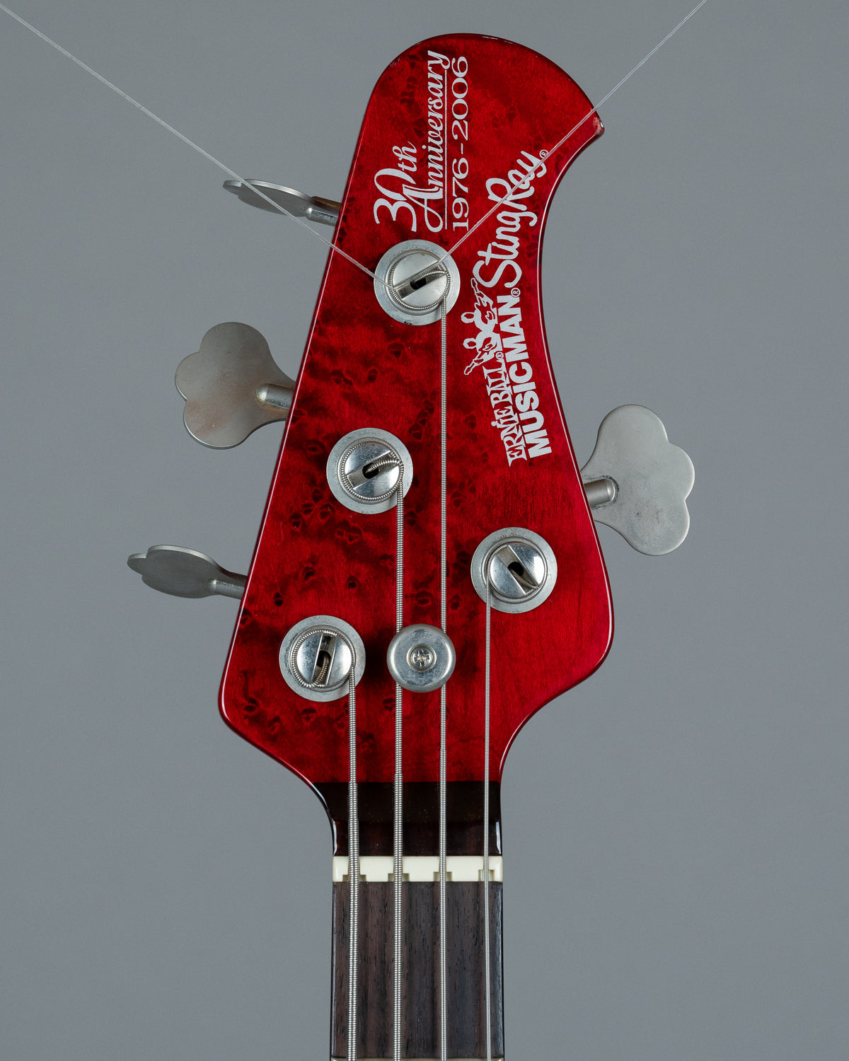 2006 Ernie Ball Music Man 30th Anniversary Stingray 4 (USA, Crimson Transparent, OHSC)