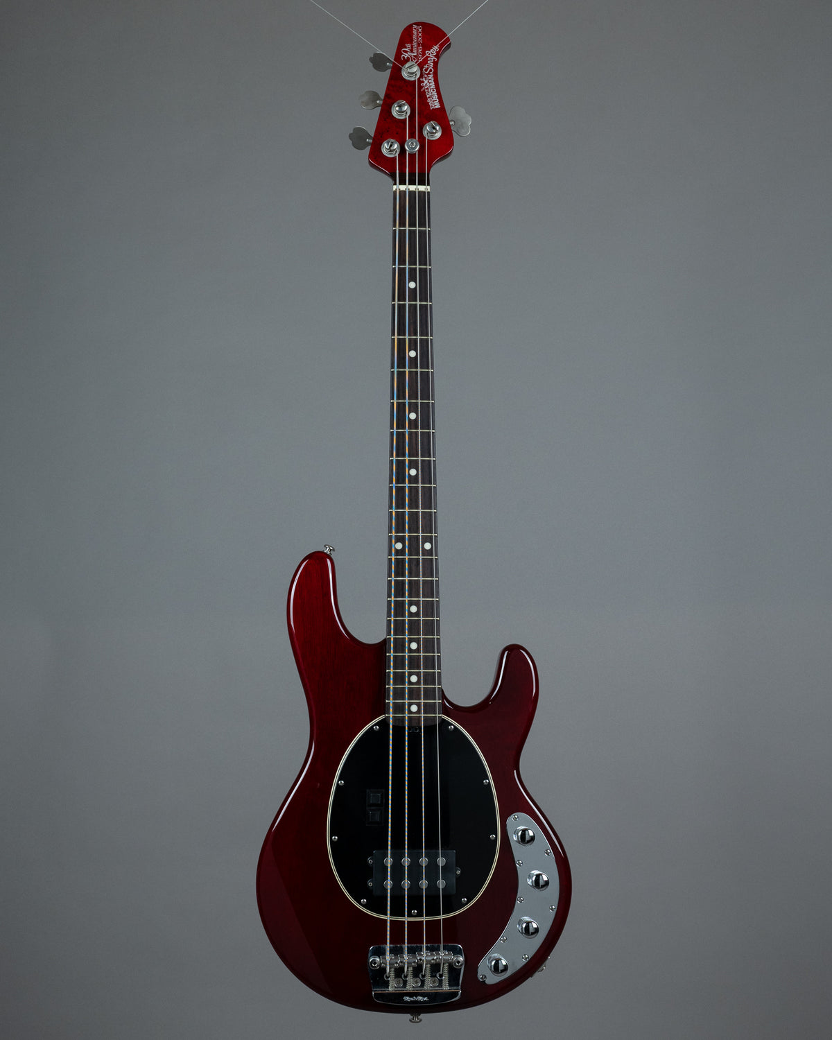 2006 Ernie Ball Music Man 30th Anniversary Stingray 4 (USA, Crimson Transparent, OHSC)