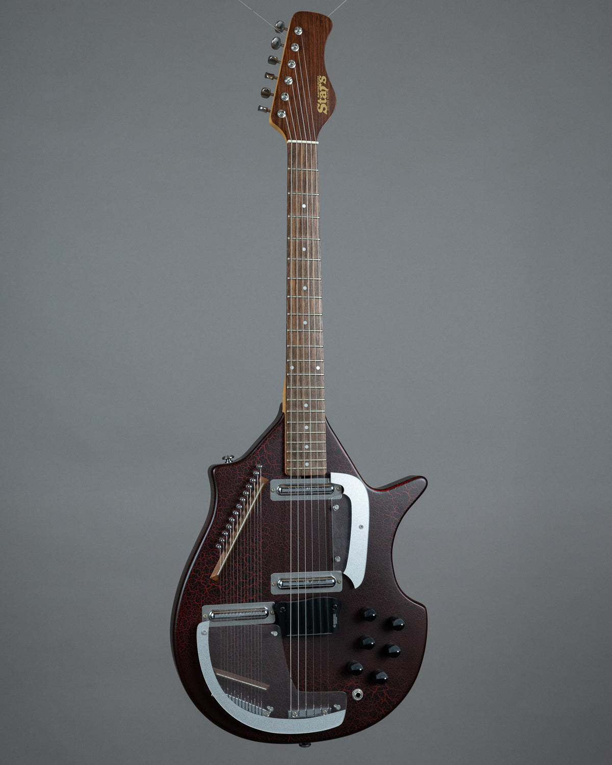 c2000s Stars ELS-1RD Electric Sitar (Japan, Red Crackle, OHSC)