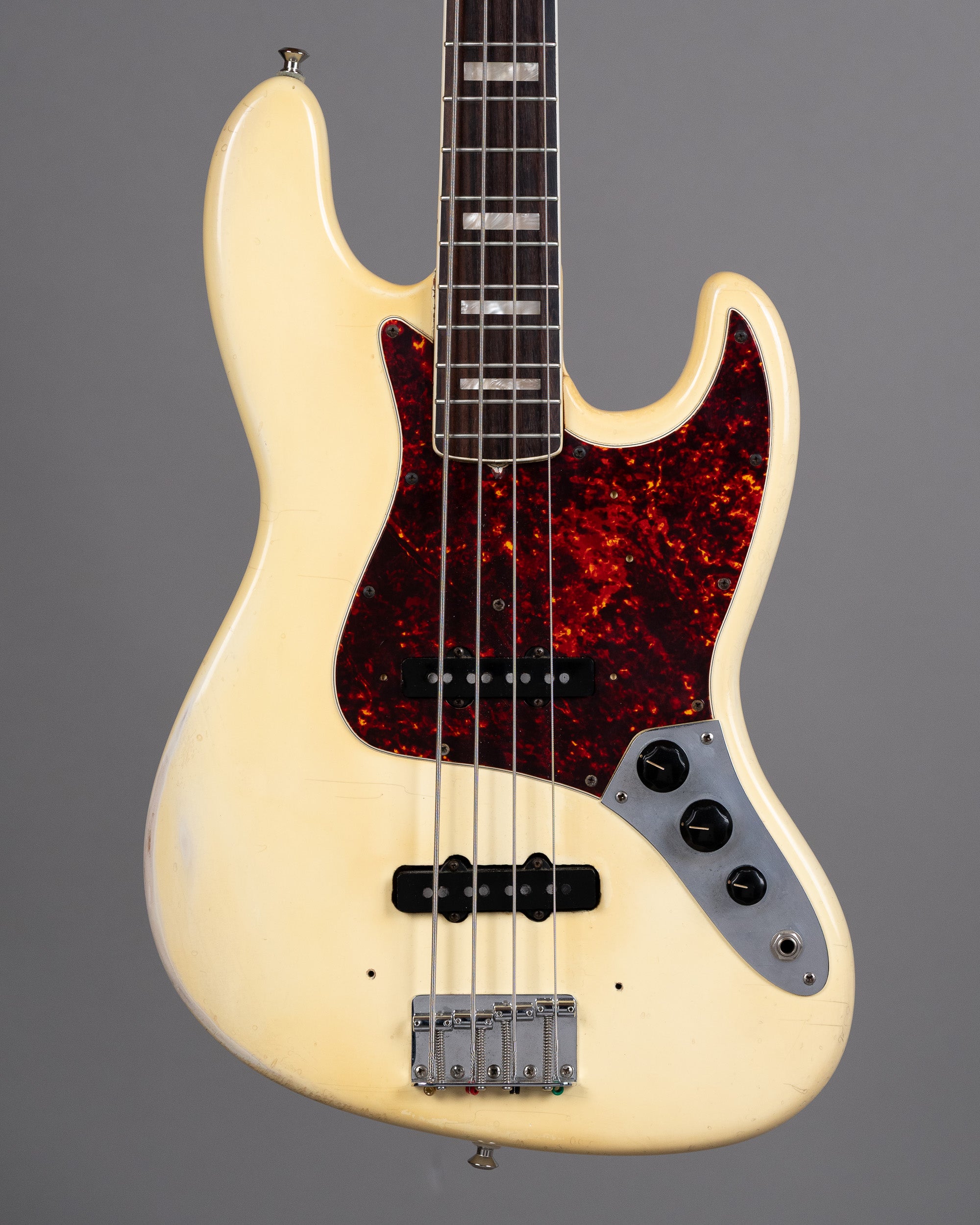 1973 Fender Jazz Bass (USA, White Refin, SKB bag)