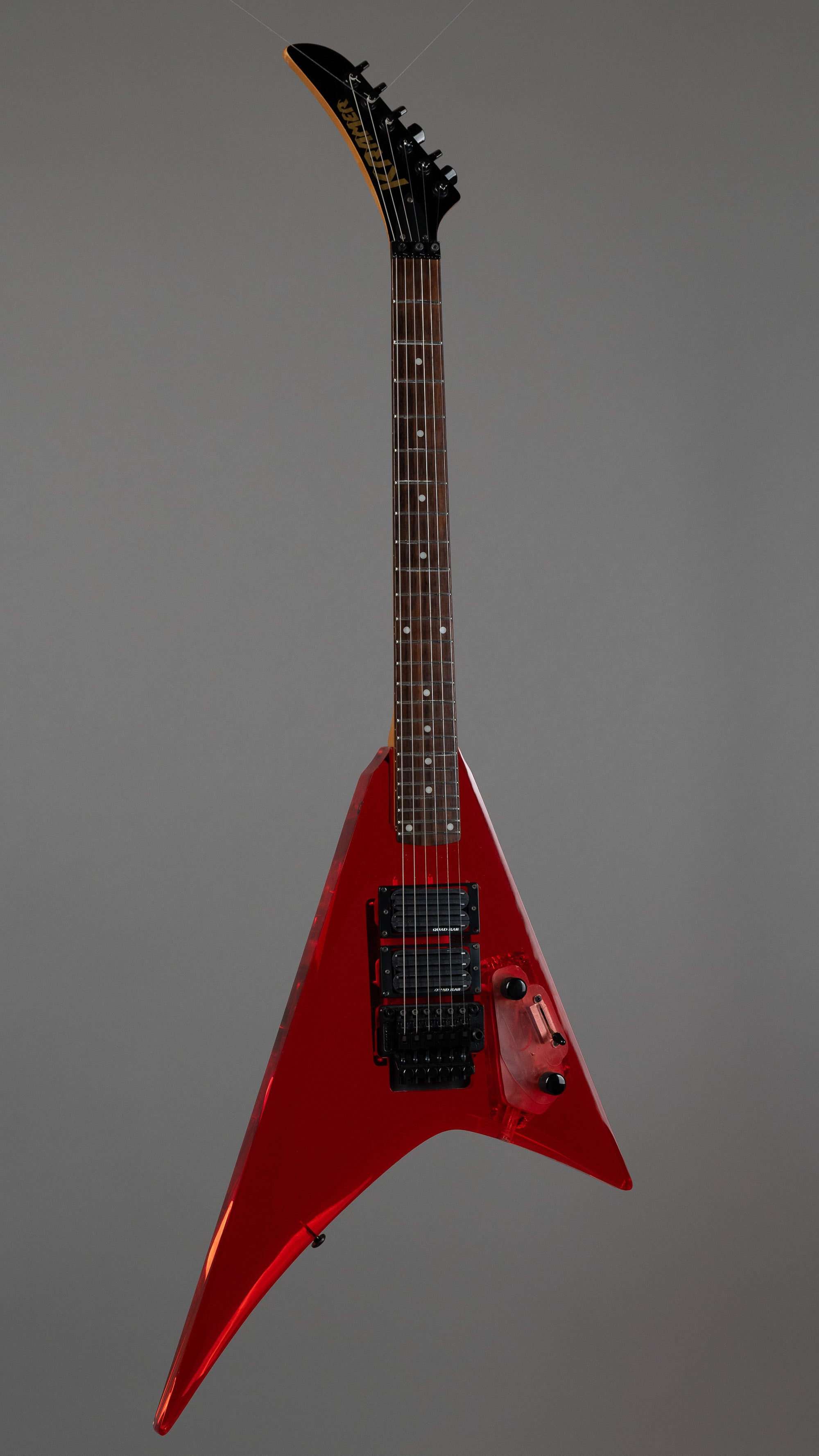 c2000s Kramer Vanguard (Korea, Red Lucite, Epiphone Case)