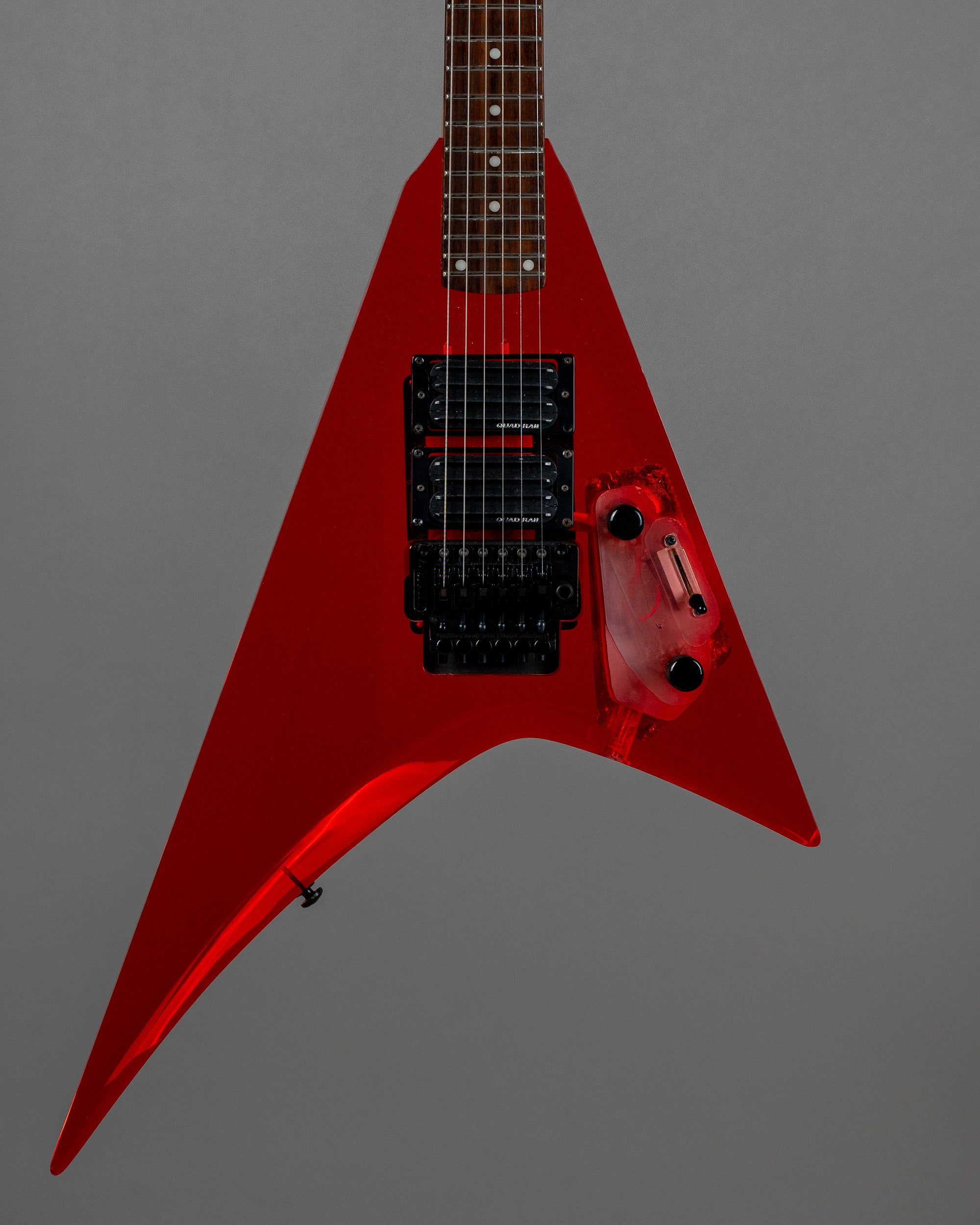 c2000s Kramer Vanguard (Korea, Red Lucite, Epiphone Case)