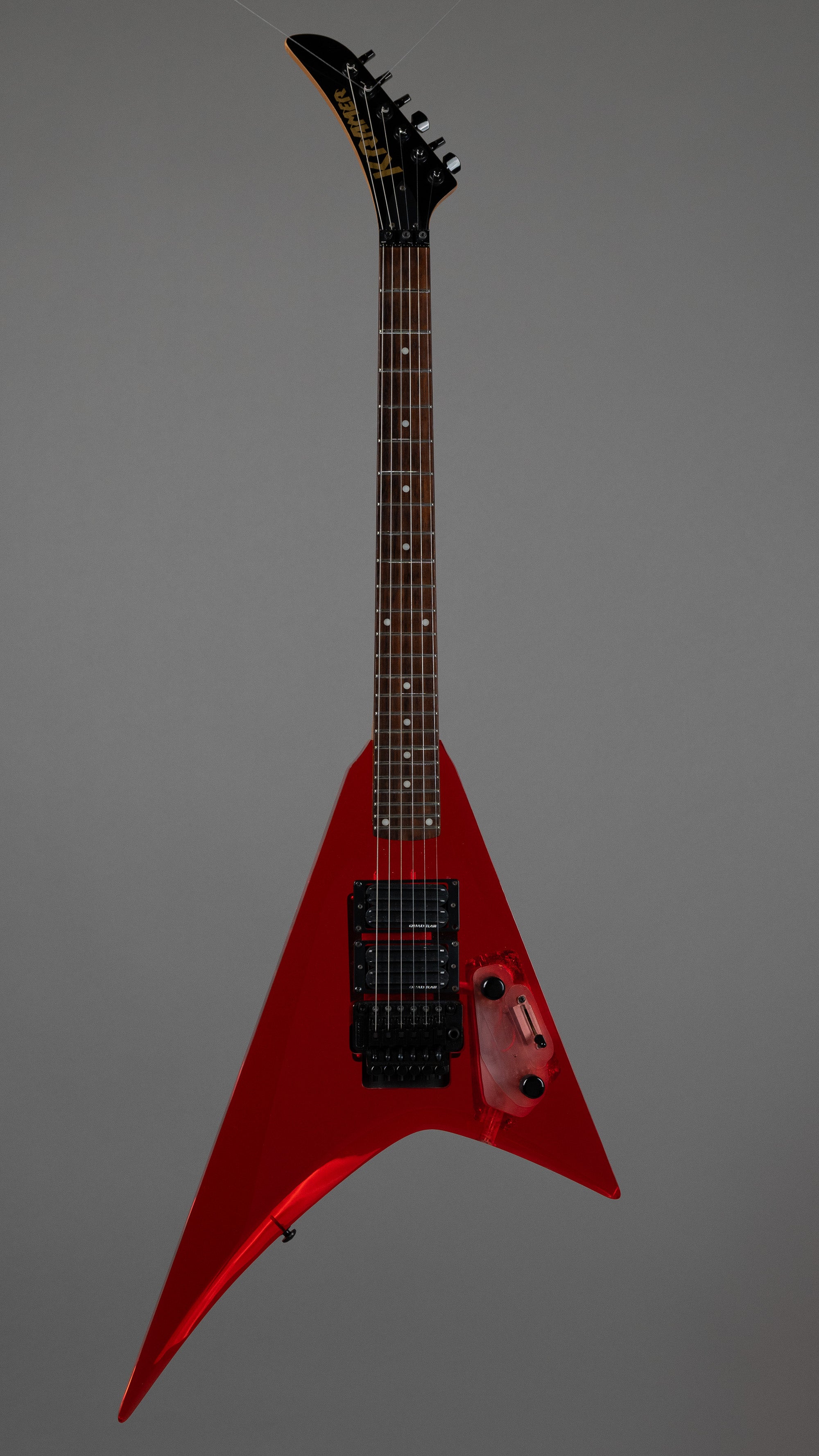 c2000s Kramer Vanguard (Korea, Red Lucite, Epiphone Case)