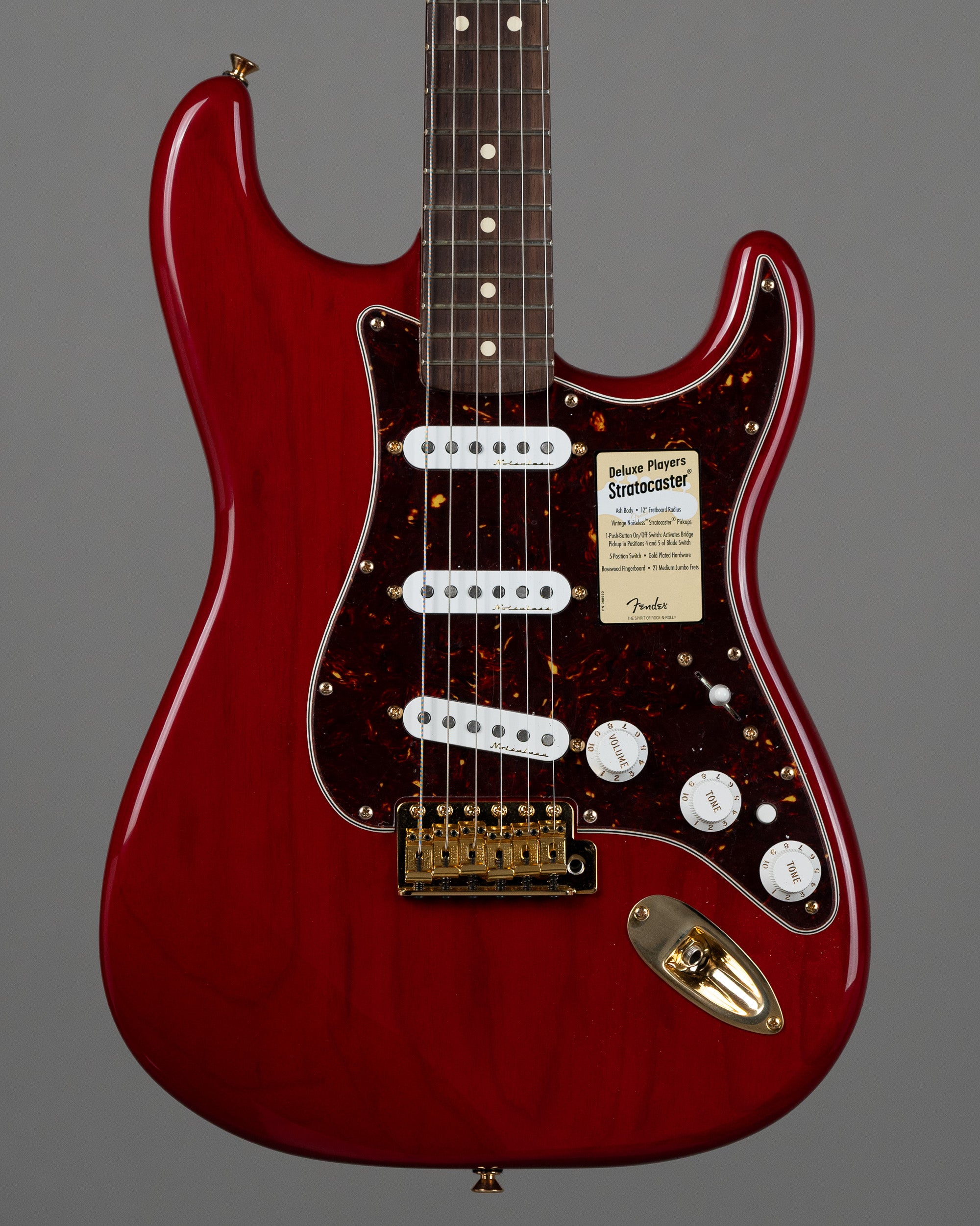 2011 Fender Deluxe Players Stratocaster (Mexico, Crimson Red Transparent, HSC)