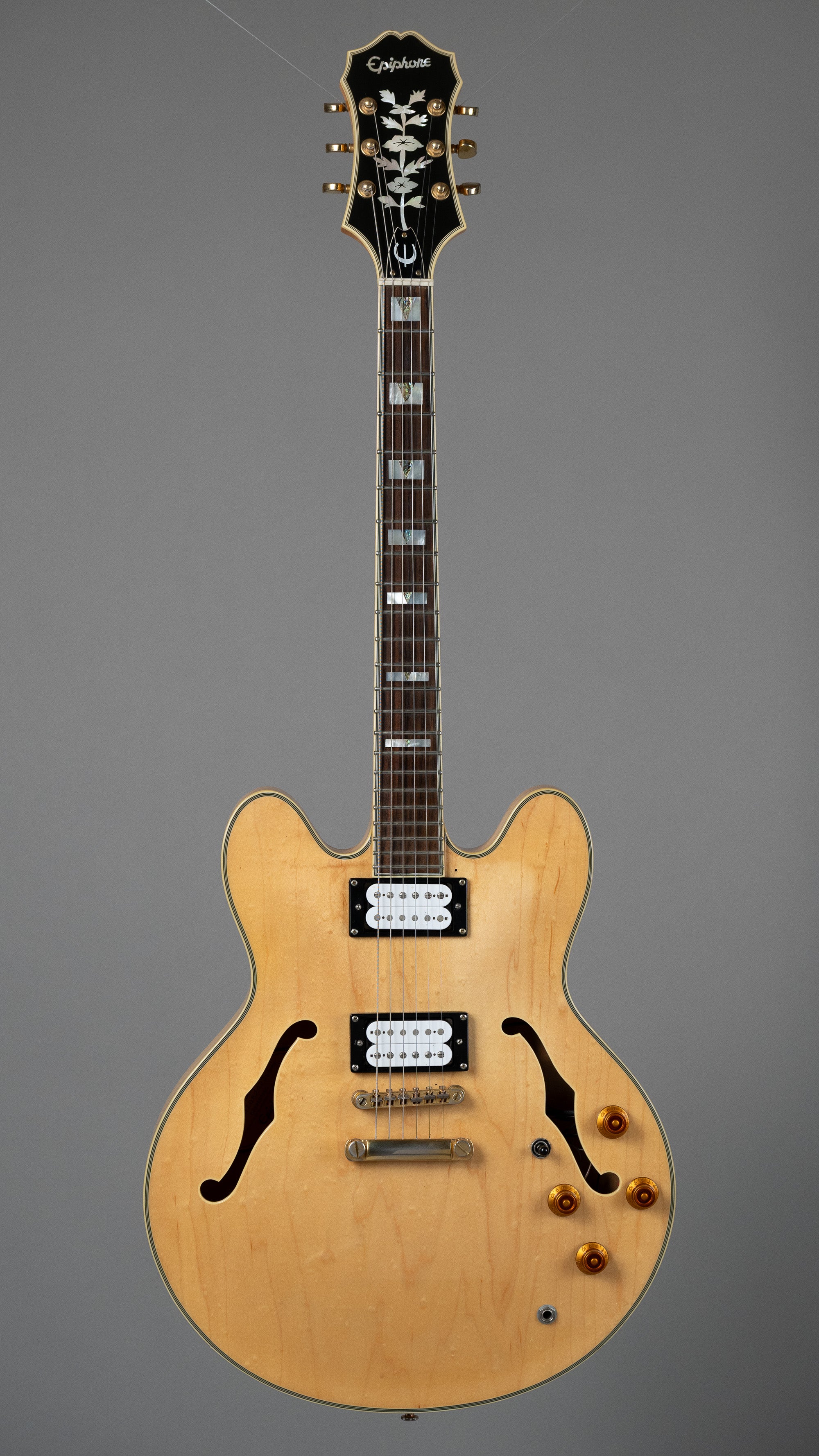 2007 Epiphone Sheraton II (Natural Gloss, Korea, Seymour Duncan Pickups, Hiscox Case)