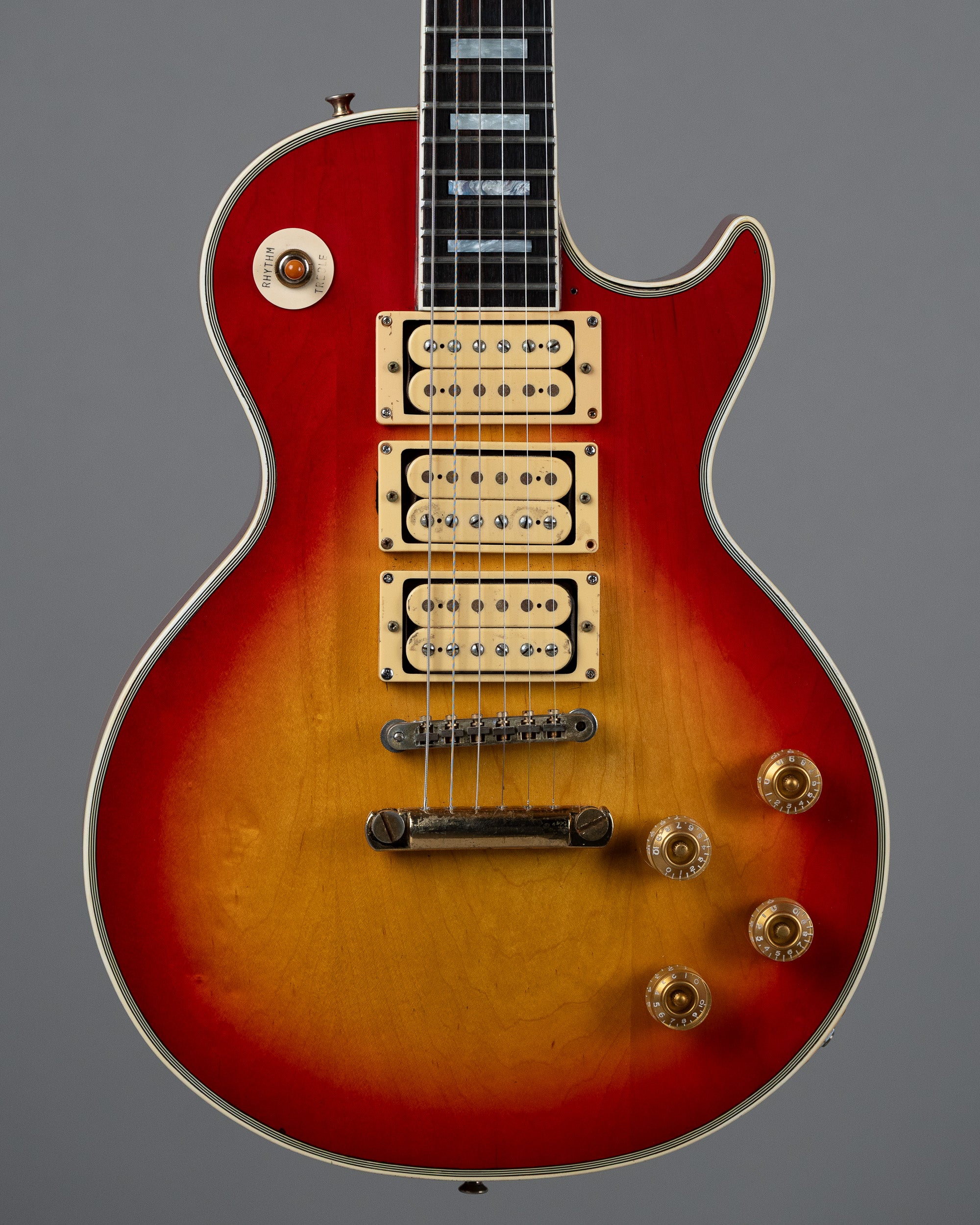 1980 Greco Super Real Les Paul Custom (Japan, 3 Pickup, Cherry Sunburst)