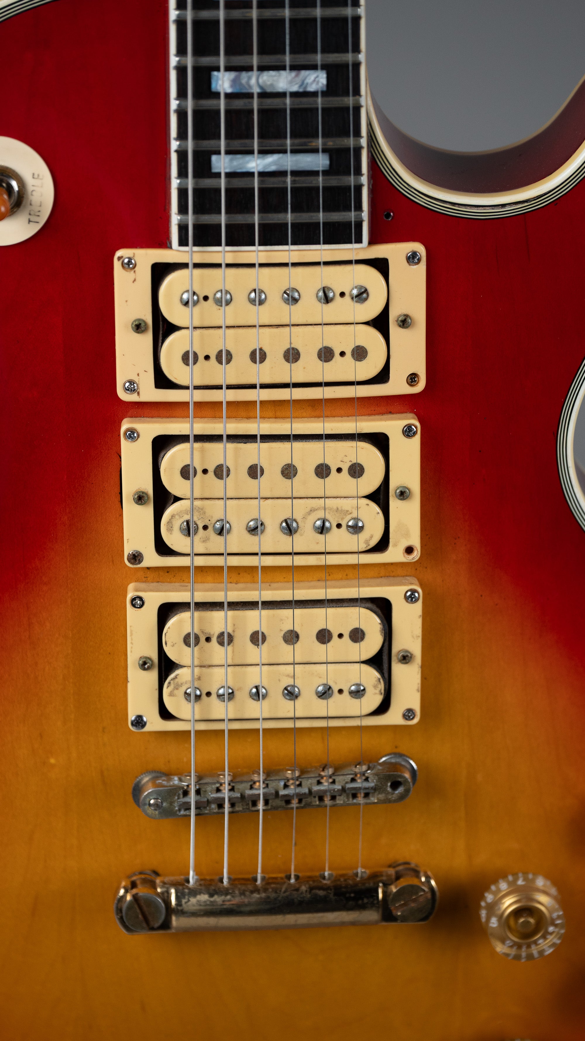 1980 Greco Super Real Les Paul Custom (Japan, 3 Pickup, Cherry Sunburst)