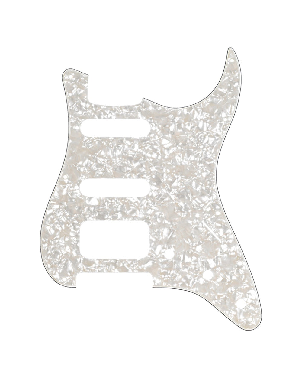 Fender Pickguard, Stratocaster H/S/S (11-Hole Mount, Aged White Moto, 4-Ply)