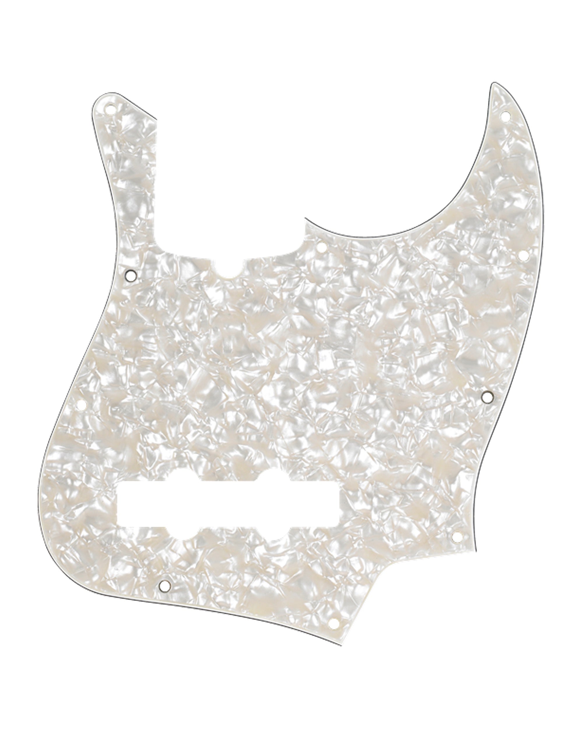 Fender Jazz Bass Pickguard - White Pearloid (10-Hole Mount, 4-Ply)