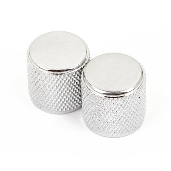 Pure Vintage '60s Telecaster Knurled Knobs, (2), Chrome/Aluminum