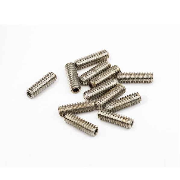 Fender Standard Series Bass Bridge Saddle Height Adjustment Screws (6-32 X 7/16" Hex, Nickel, 12)