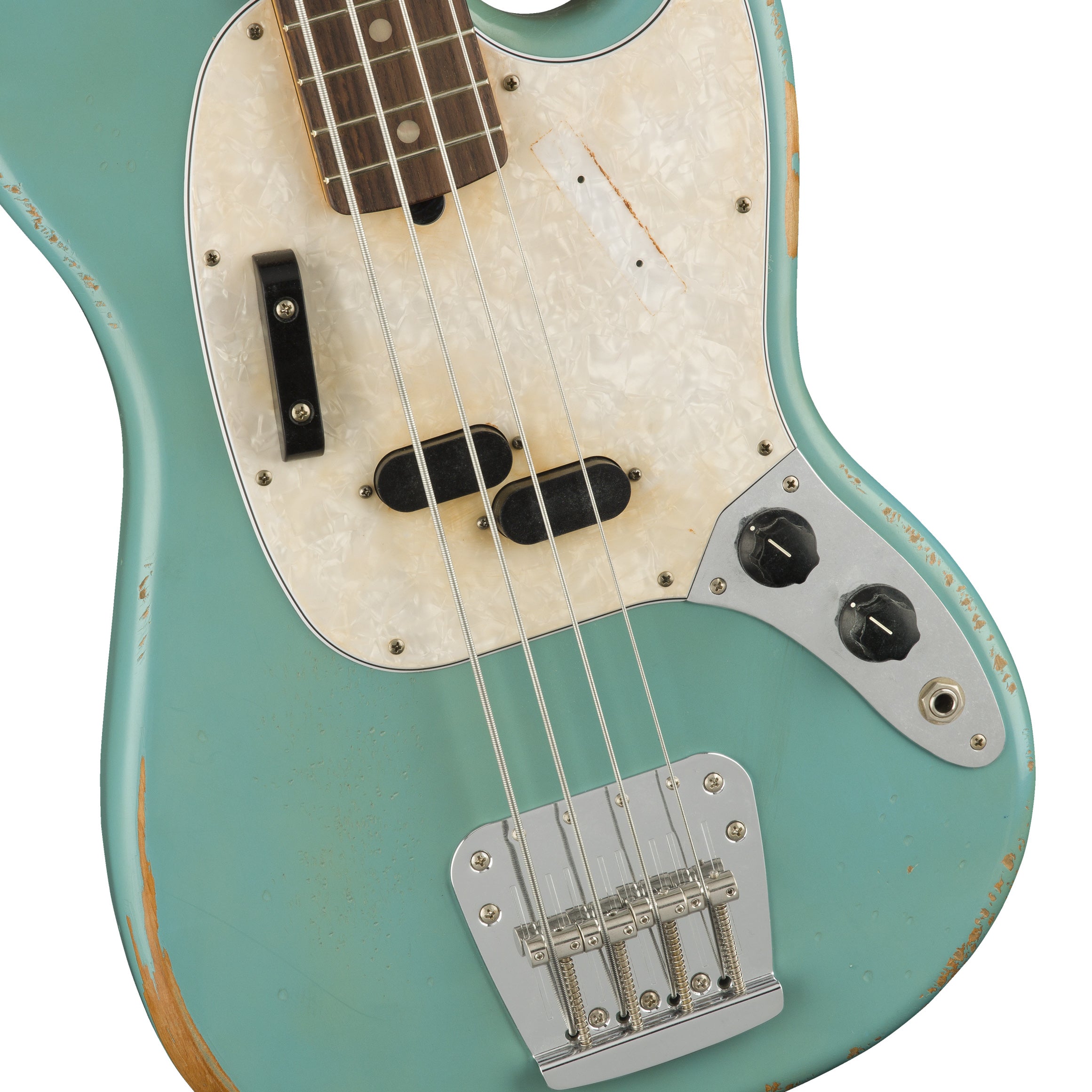 Fender JMJ Road Worn Mustang Bass (Rosewood Fingerboard, Faded Daphne Blue)