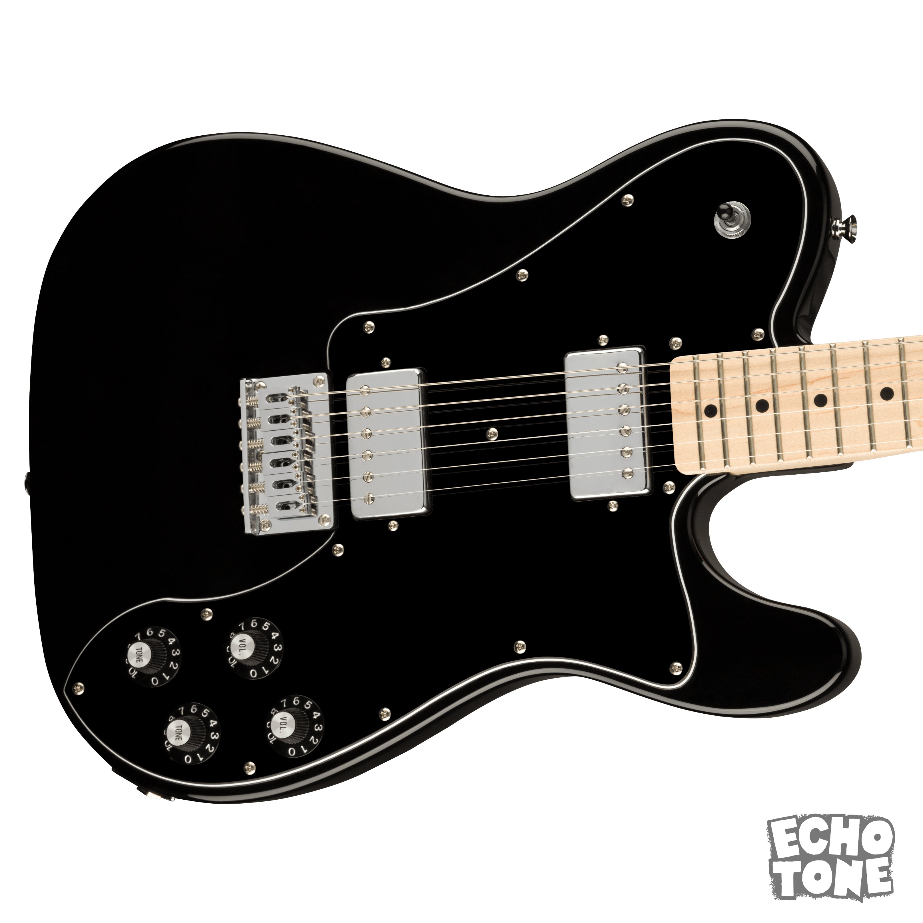 Squier Affinity Series Telecaster Deluxe (Maple Fingerboard, Black Pickguard, Black))