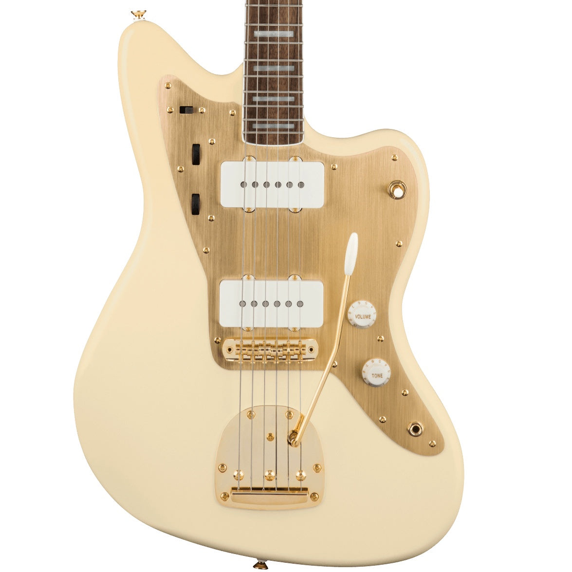Squier 40th Anniversary Jazzmaster Gold Edition (Laurel Fingerboard, Gold Anodized Pickguard, Olympic White)