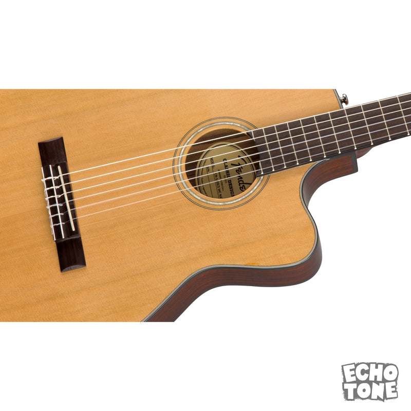 Fender CN-140SCE Nylon Thinline (Walnut Fingerboard, Natural, w/ Case)