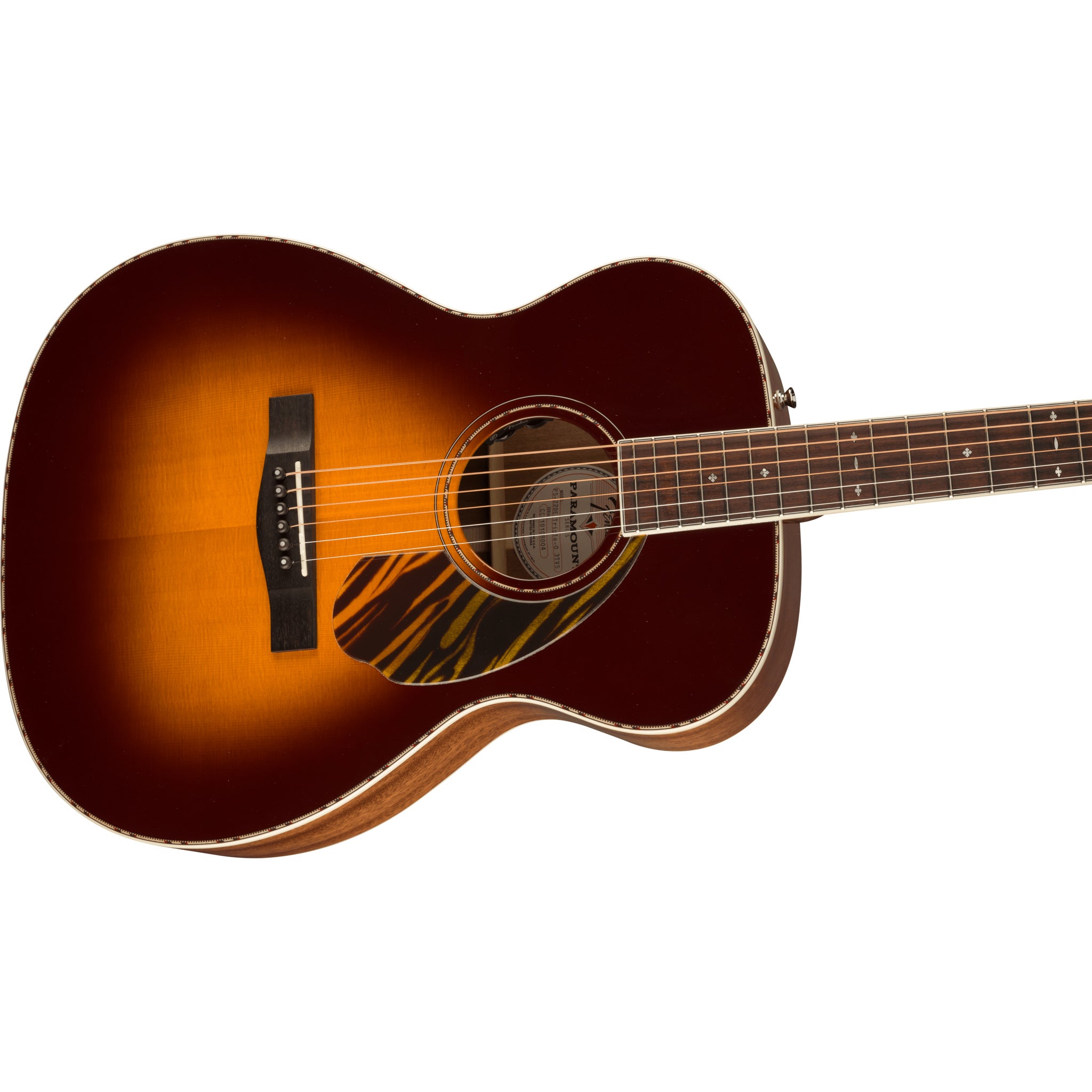 Fender PO-220E Orchestra Acoustic (Ovangkol Fingerboard, 3-Tone Vintage Sunburst, w/ Hardcase)